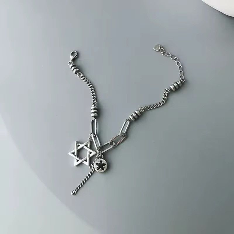Jewelry Pentagram Thick Chain Bracelets Size ONE SIZE - 4 Thumbnail