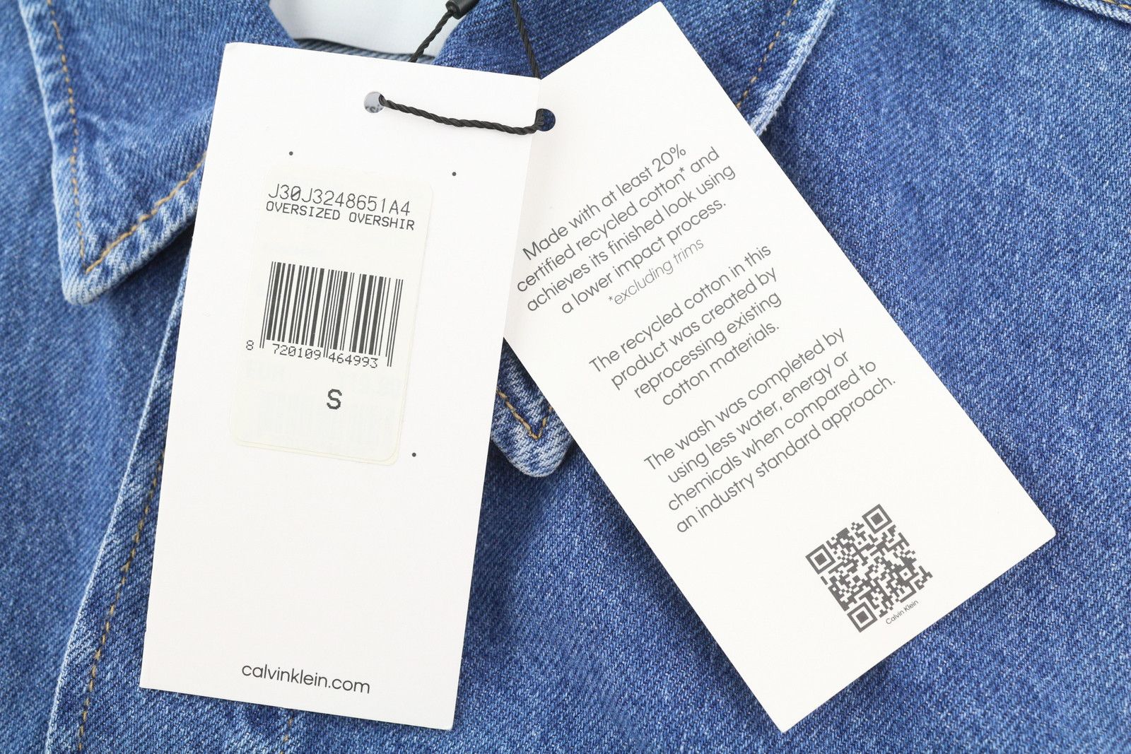 Calvin Klein S Denim Blue Trucker Snap Oversized Jacket 85025 Size US S / EU 44-46 / 1 - 10 Thumbnail