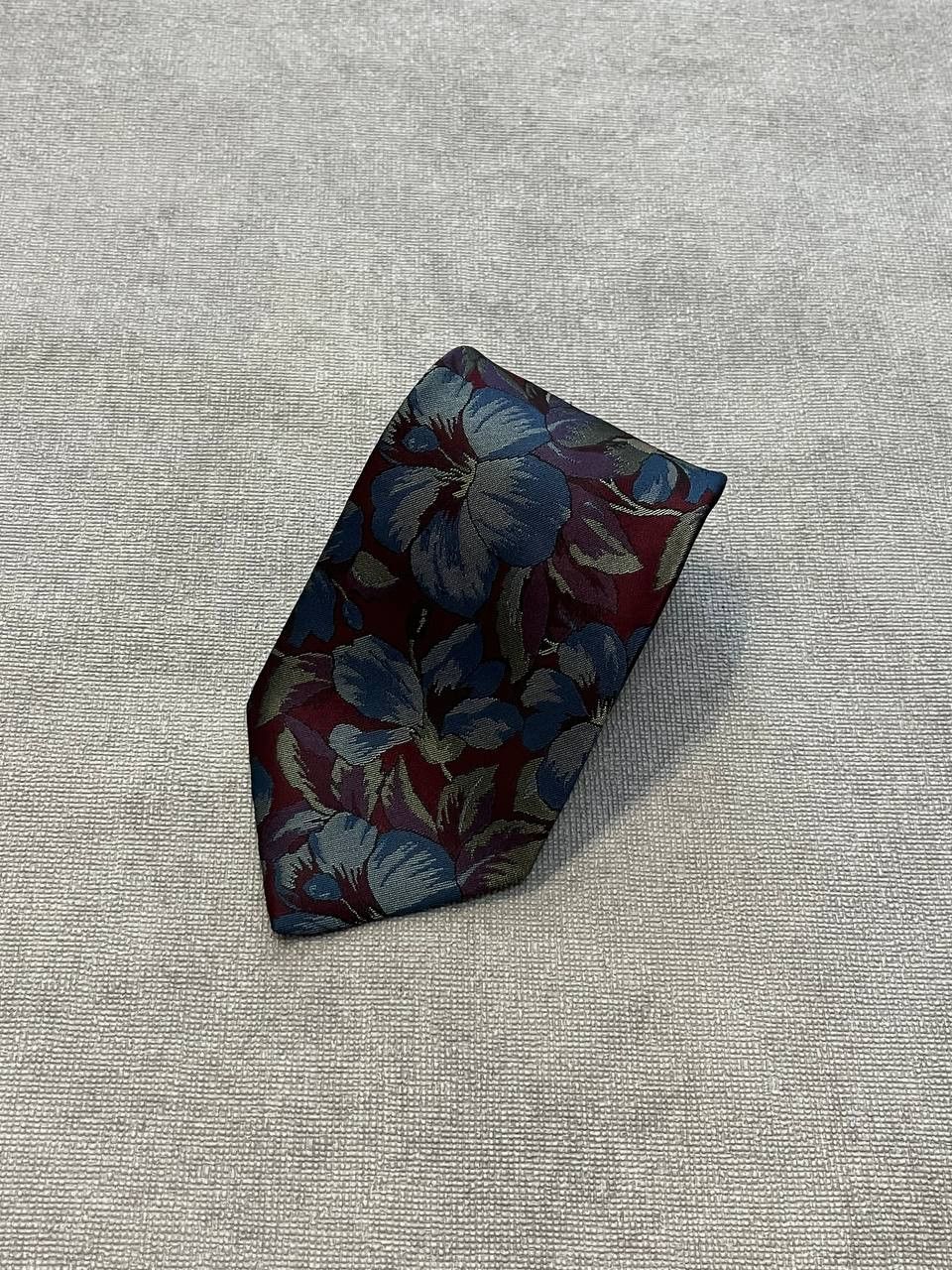 Christian Dior Monsieur Christian Dior Monsieur Flowers Red / Blue Silk Tie Size ONE SIZE - 1 Thumbnail