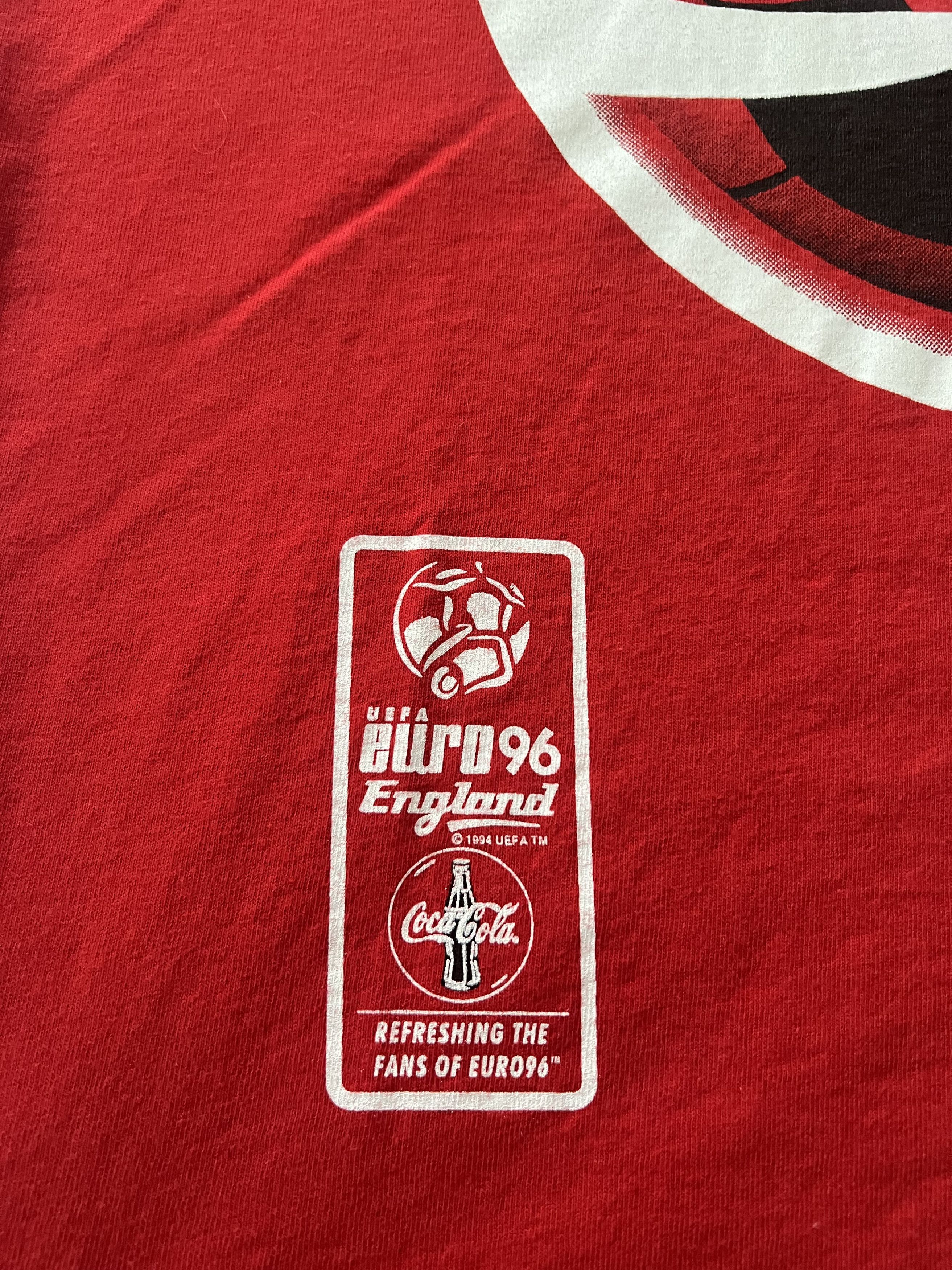 Coca Cola Vintage 1996 Coca Cola UEFA Euro 96 England Promo T-shirt Size US M / EU 48-50 / 2 - 6 Thumbnail