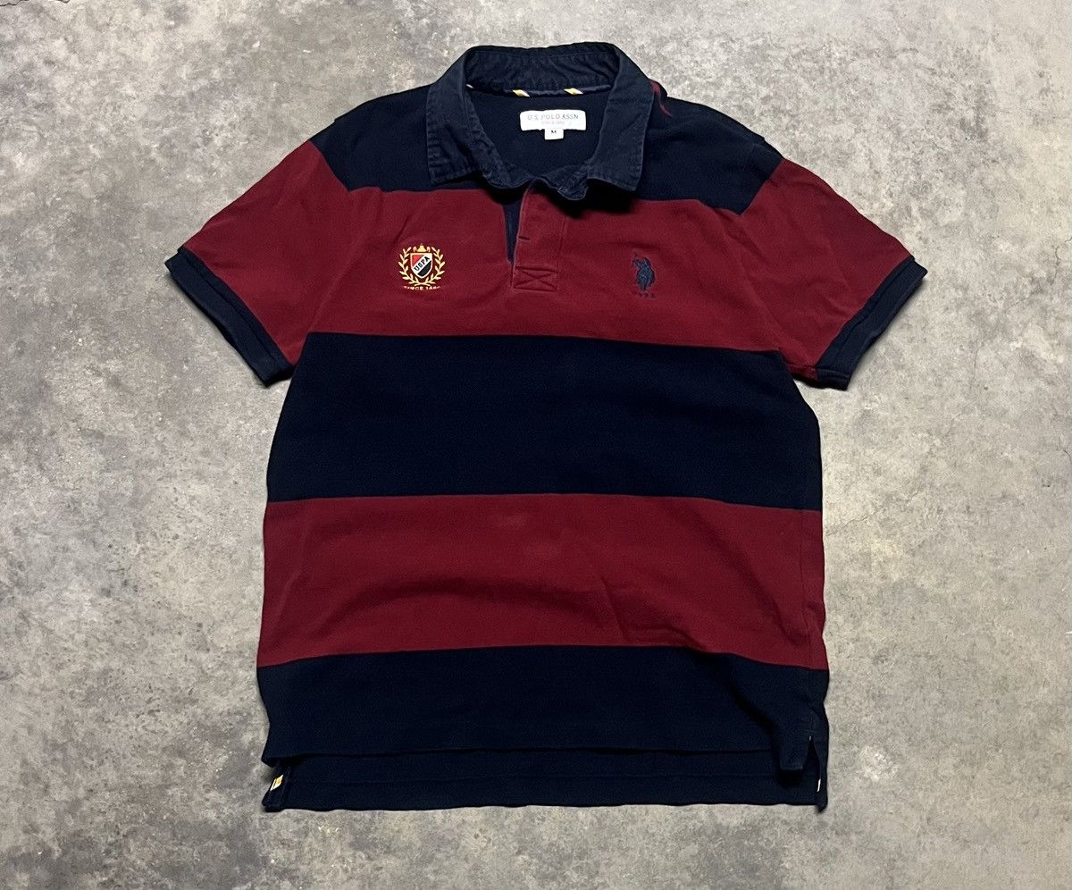 U.S. Polo Assn. U.S Polo Assn. Rugby Polo Shirt Maroon / Navy Blue Size US M / EU 48-50 / 2 - 1 Thumbnail