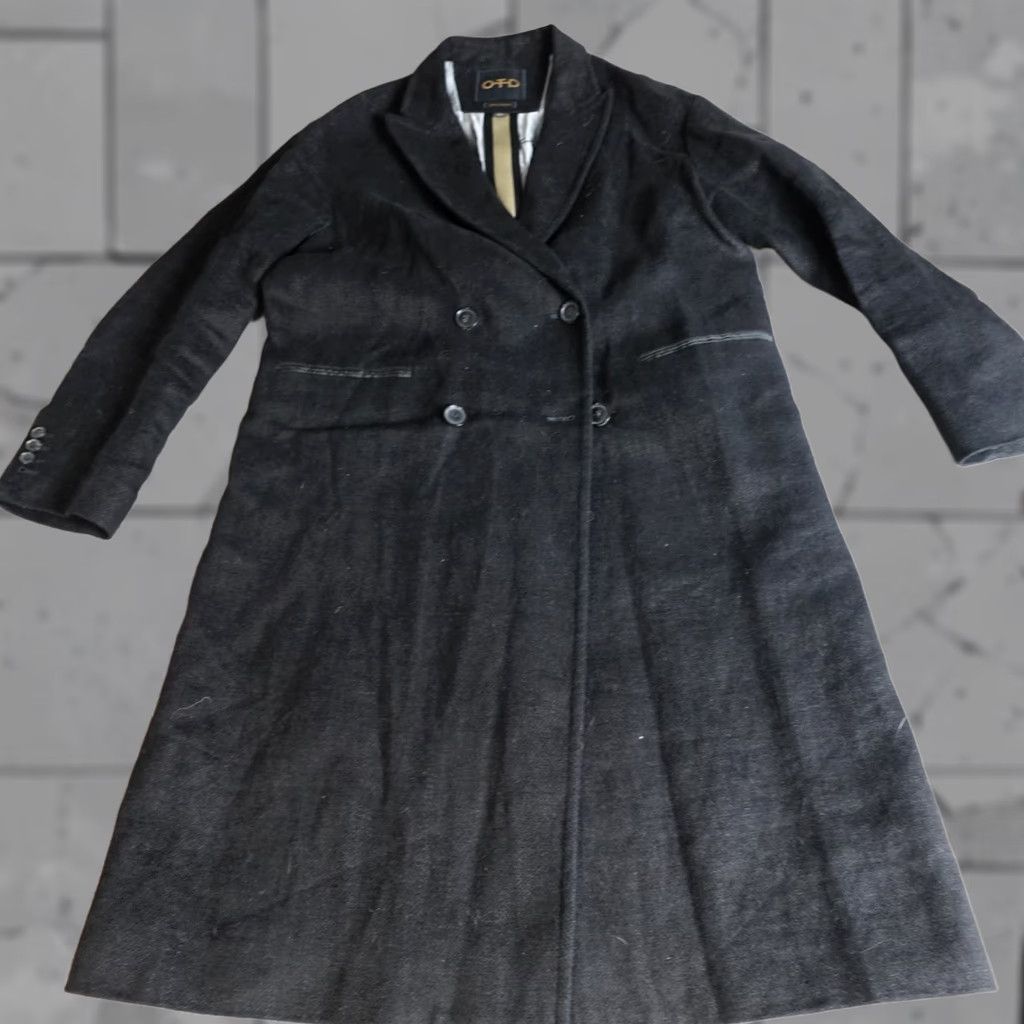 Vintage On This Day OTD Womens Coat OSZ Black Linen Oversized Long Sleeve Zip Casual Dry Clean Only Regular Size ONE SIZE - 1 Thumbnail