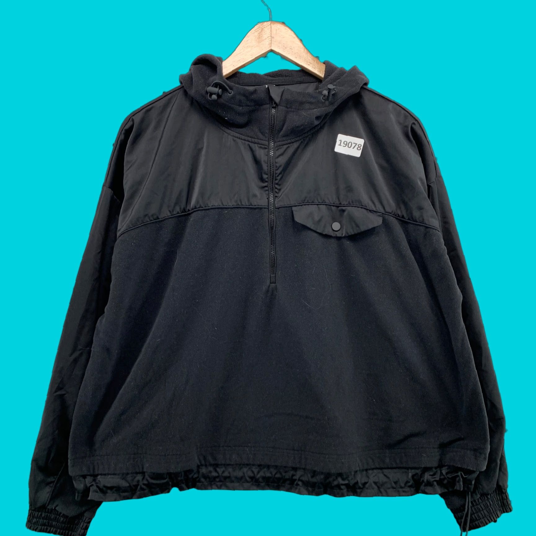 Athleta ATHLETA Microfleece Half Zip Hooded Sweatshirt Black Medium Women's Activewear Size M / US 6-8 / IT 42-44 - 1 Thumbnail