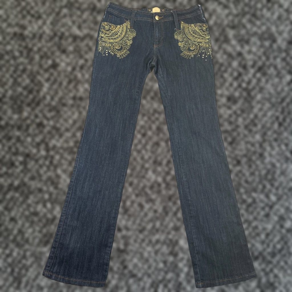Rocawear Rocawear Jeans Womens 11 Blue Y2K Floral Embroidered Hip Hop Skull Size 32" / US 10 / IT 46 - 1 Thumbnail
