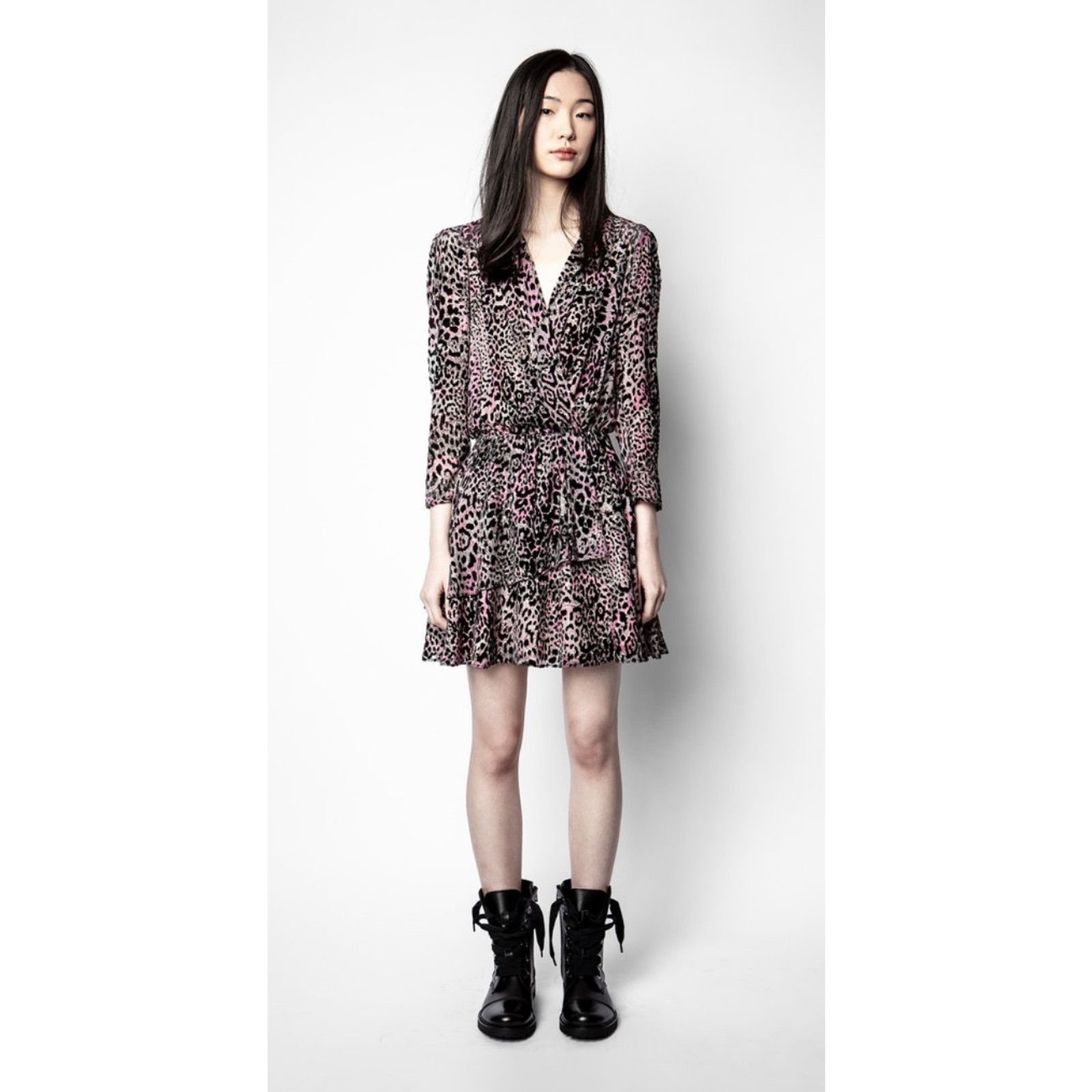 Zadig & Voltaire Zadig & Voltaire Rogers Leopard Velvet Devore Mini Dress Size M / US 6-8 / IT 42-44 - 3 Thumbnail