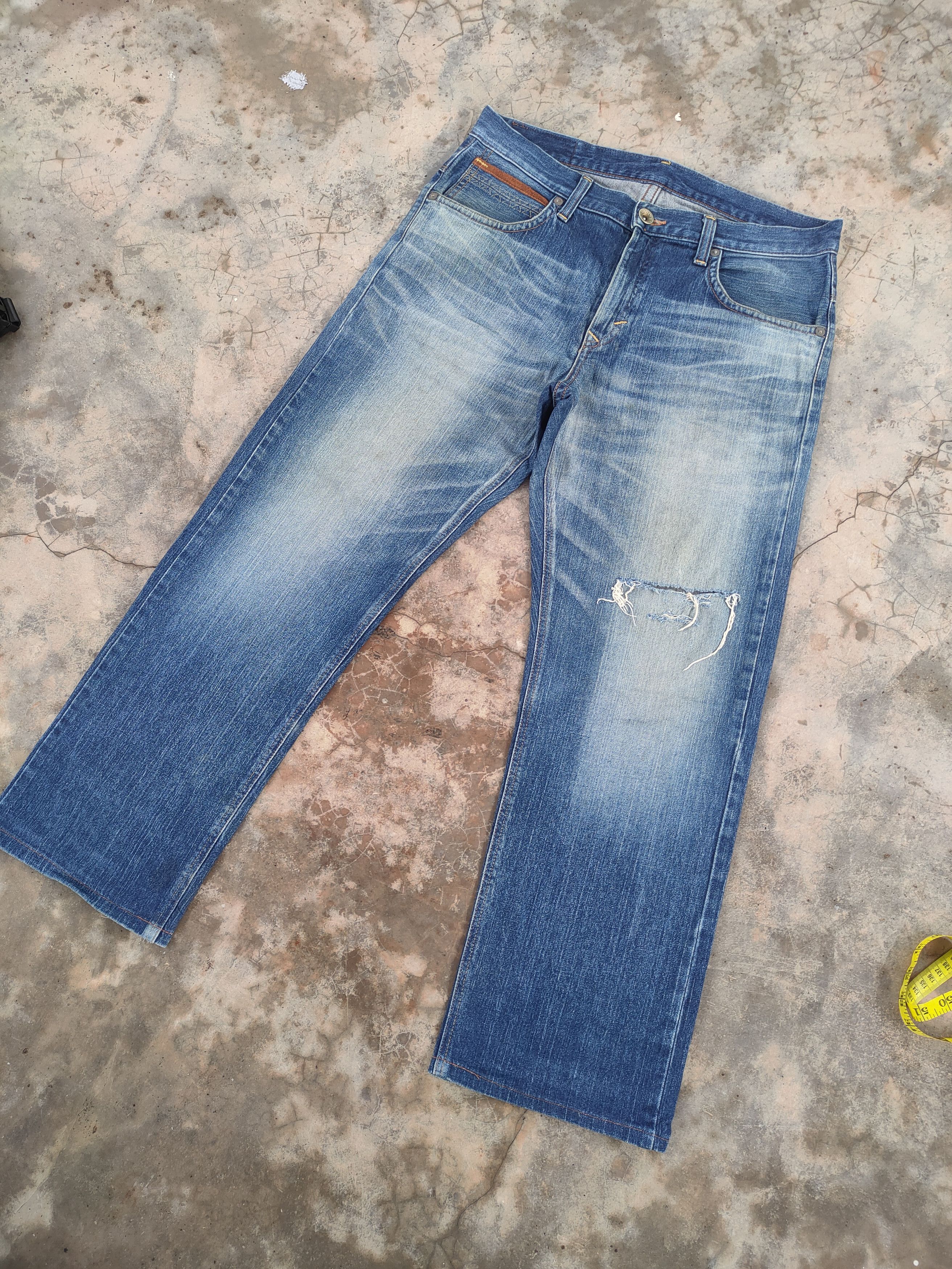 Edwin VINTAGE EDWIN XV FADED RIPPED JEANS DENIM PANTS Size US 38 / EU 54 - 3 Thumbnail