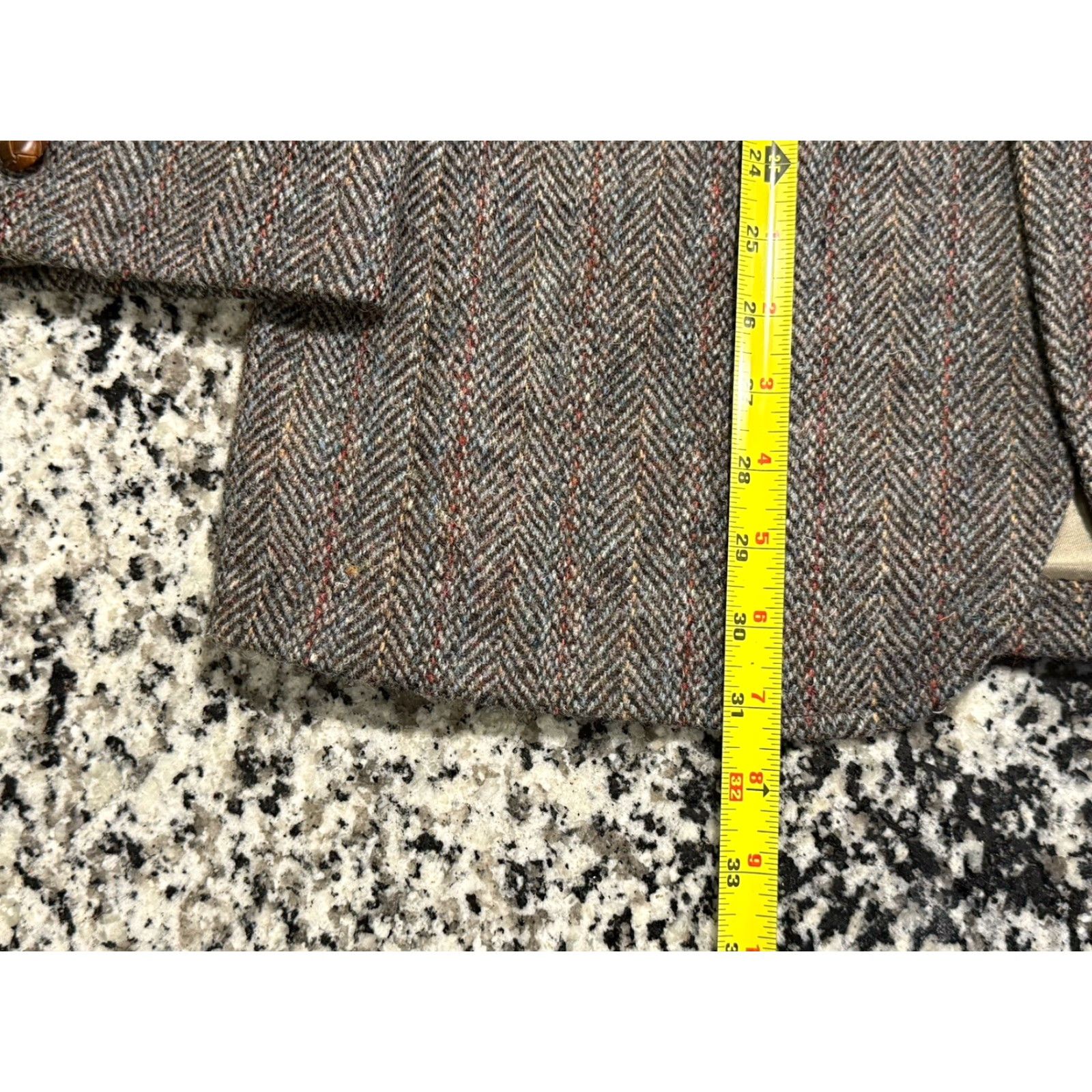 Harris Tweed Vintage Harris Tweed Blazer Sz 40 Brown Herringbone Scottish Wool Shriver Size 40R - 3 Thumbnail