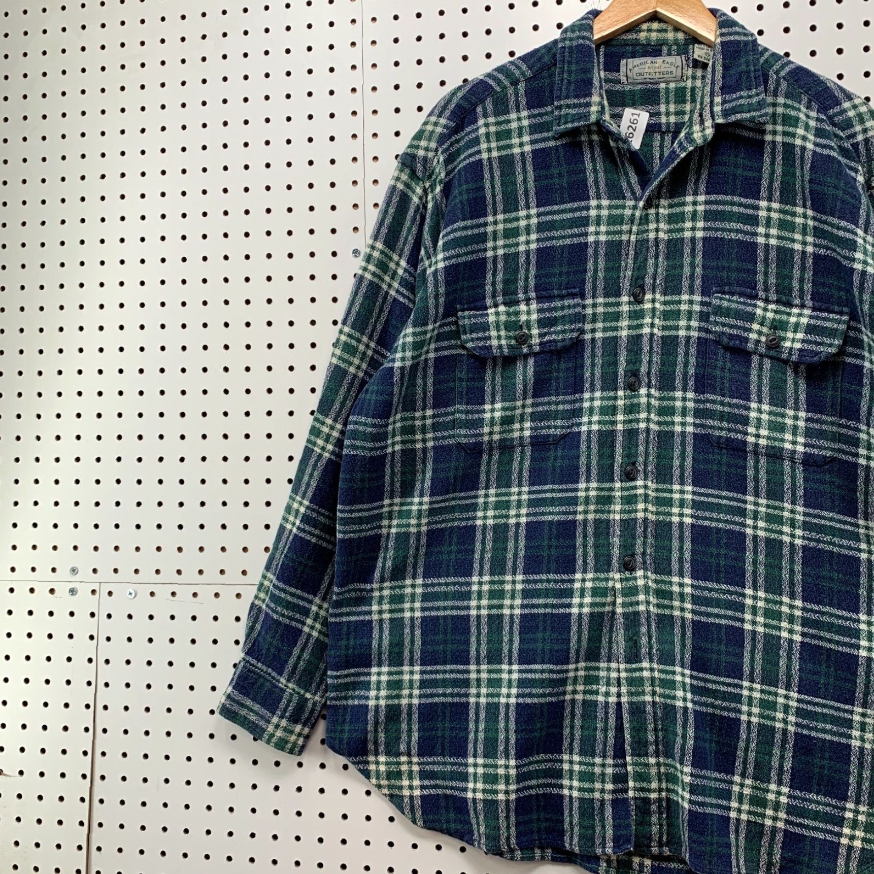 American Eagle Outfitters VINTAGE American Eagle Shirt Plaid Knit Button-Up Adult XL Green 90s Mens Size US XL / EU 56 / 4 - 3 Thumbnail