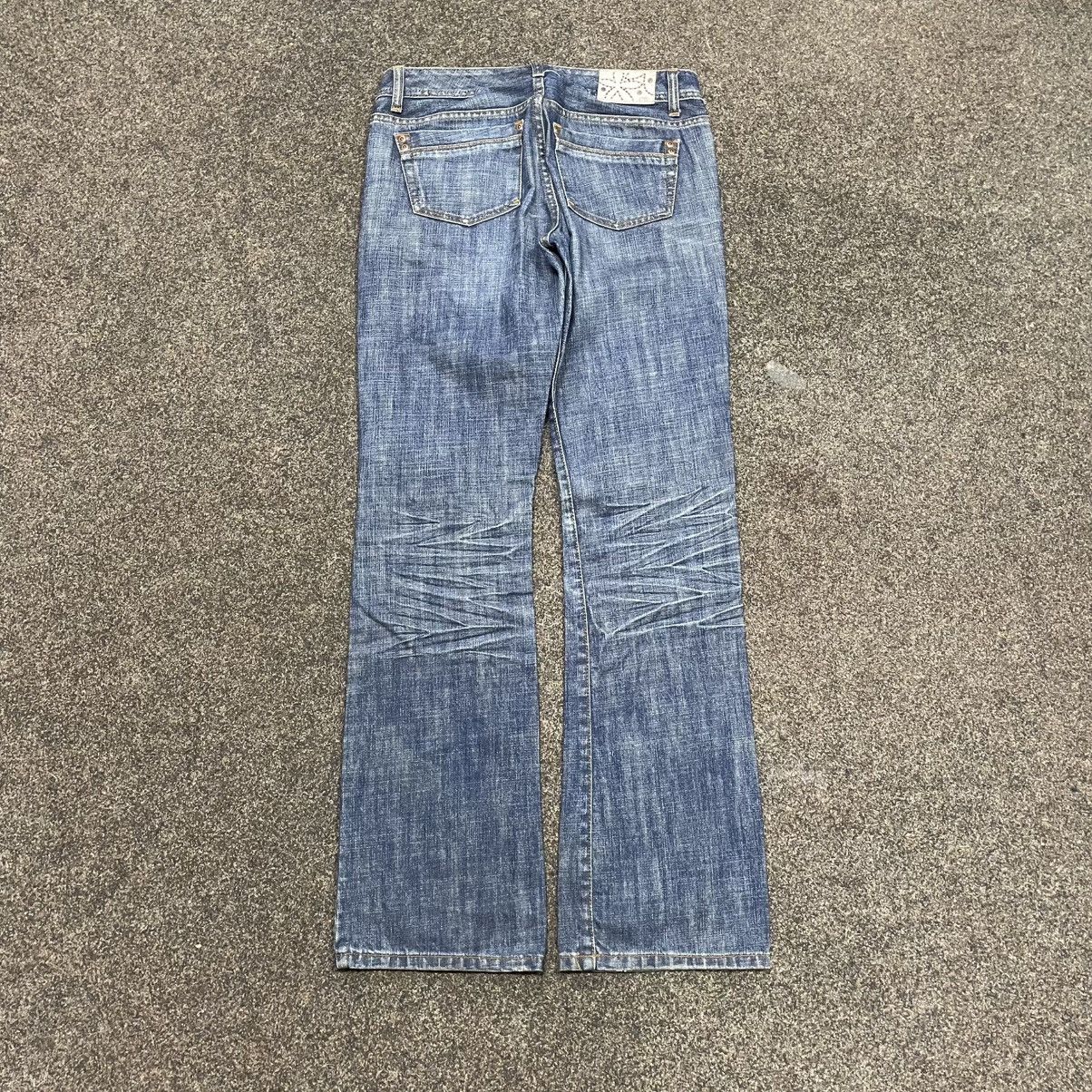 Vintage Y2K Baggy Wide Leg Distressed Jeans Thrashed Skate Logo 33 Size US 33 - 3 Thumbnail