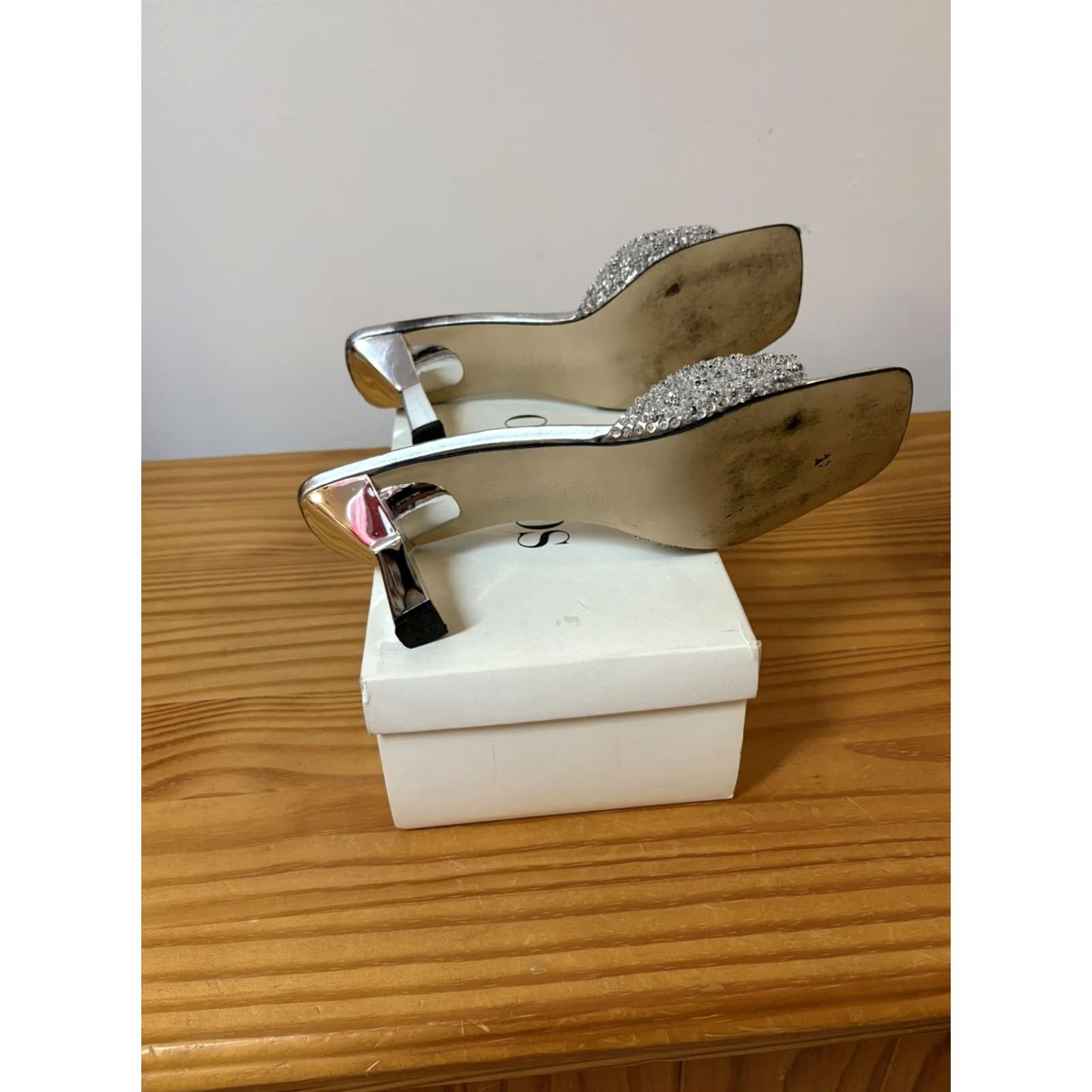 Vintage Caparros Women Size 10 Silver Heels Rhinestone Strap Strappy Wedding Heel Caparros Women Shoes 10 Silver Heels Rhinestone Strap Women Mens? Size US 10 / IT 40 - 6 Thumbnail