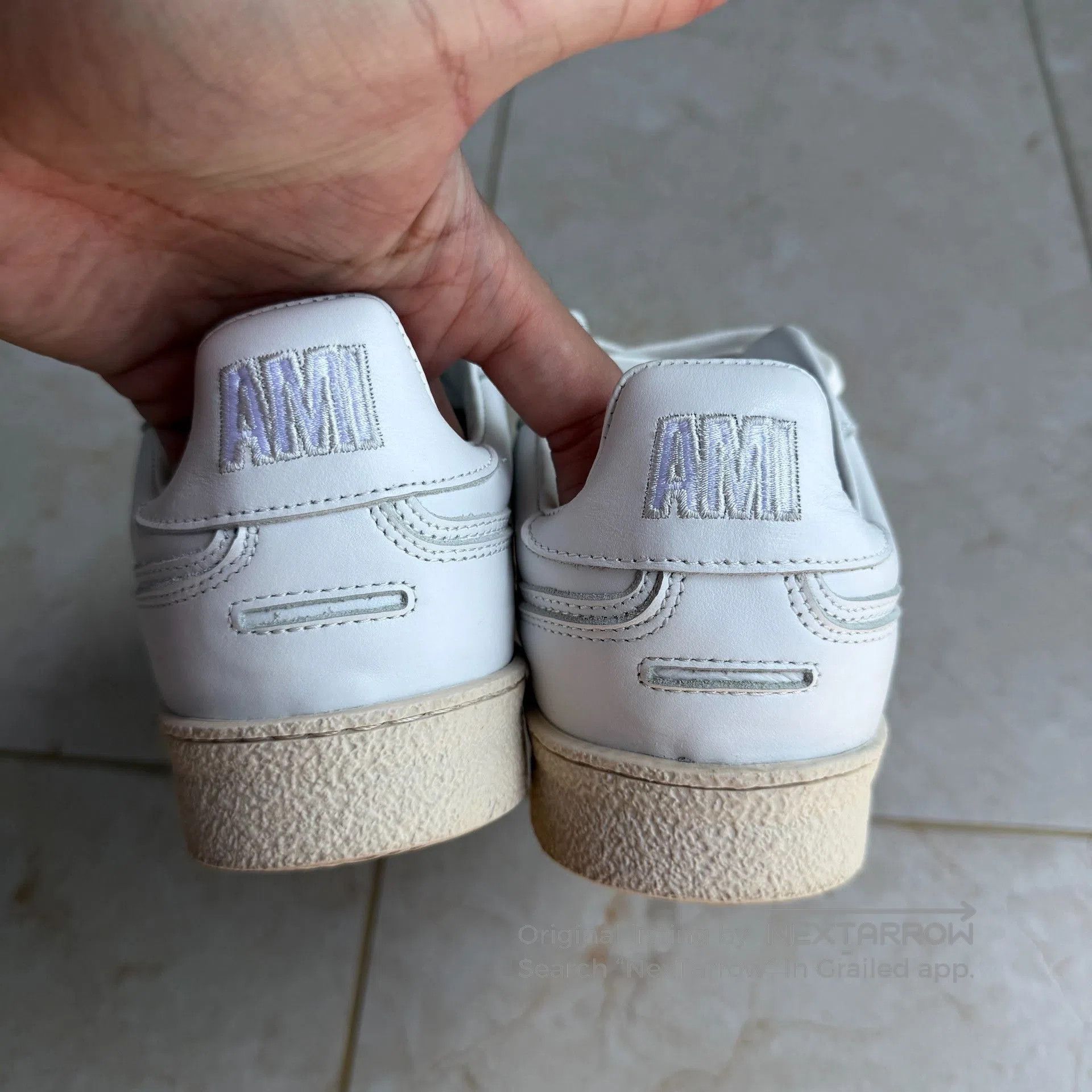 AMI AMI PARIS White Calf Leather Sneakers. Size US 8 / EU 41 - 4 Thumbnail