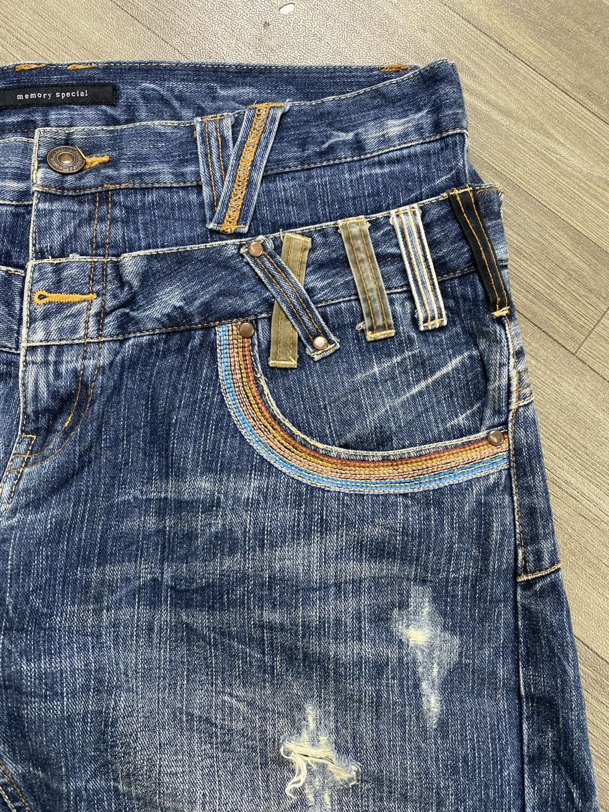 Japanese Brand 2000s Japanese Double Waist Distressed Punk Lgb Jeans Y2K Size US 33 - 9 Thumbnail