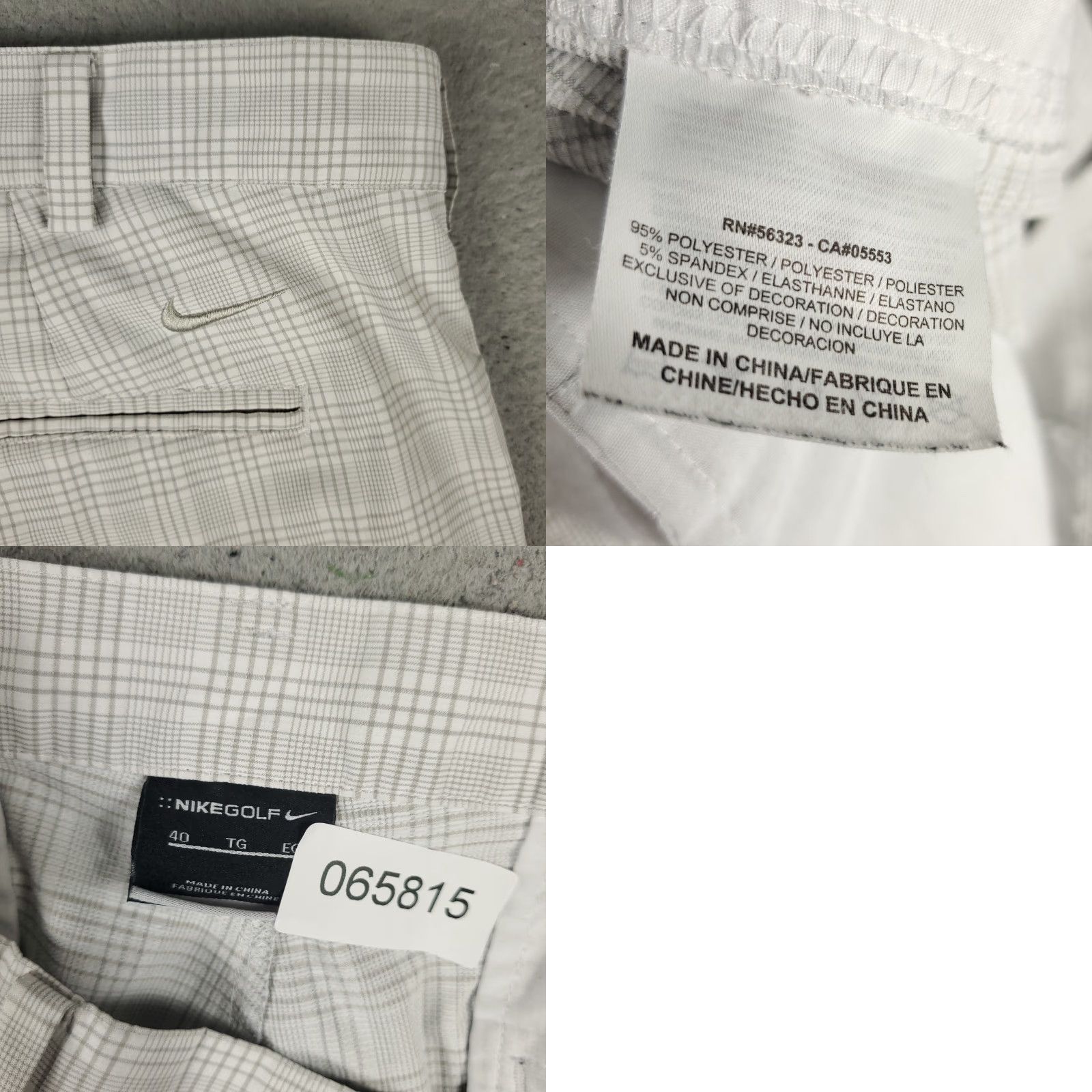 Nike Nike Shorts Mens 40 Gray Plaid Swoosh Dri Fit Chino Flat Front Casual Golf 30 White? Size US 40 / EU 56 - 8 Thumbnail