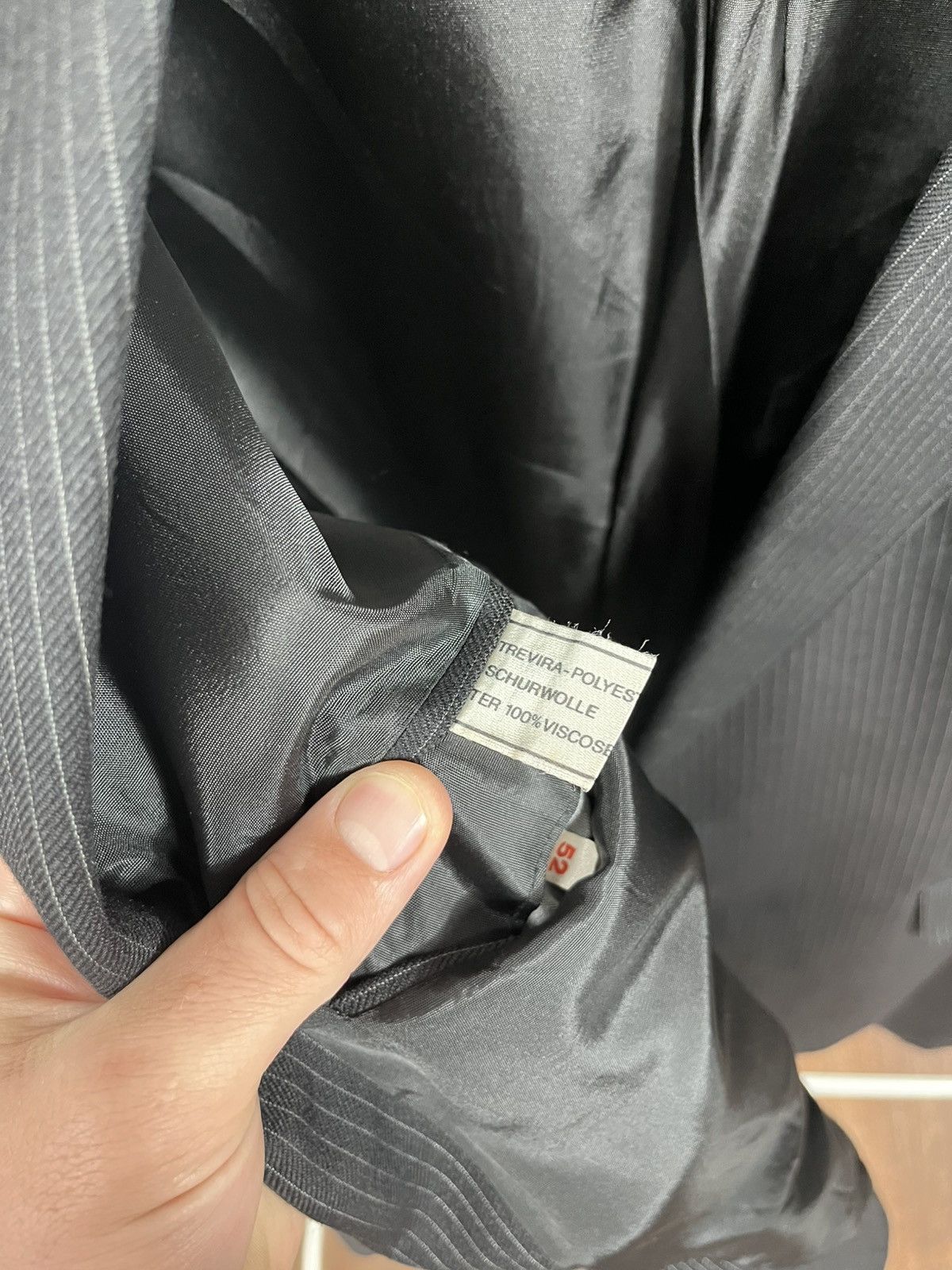 Other Vintage Black Pinstripe Suit Wool Blend Size 52 Formal Set Size 42R - 7 Thumbnail