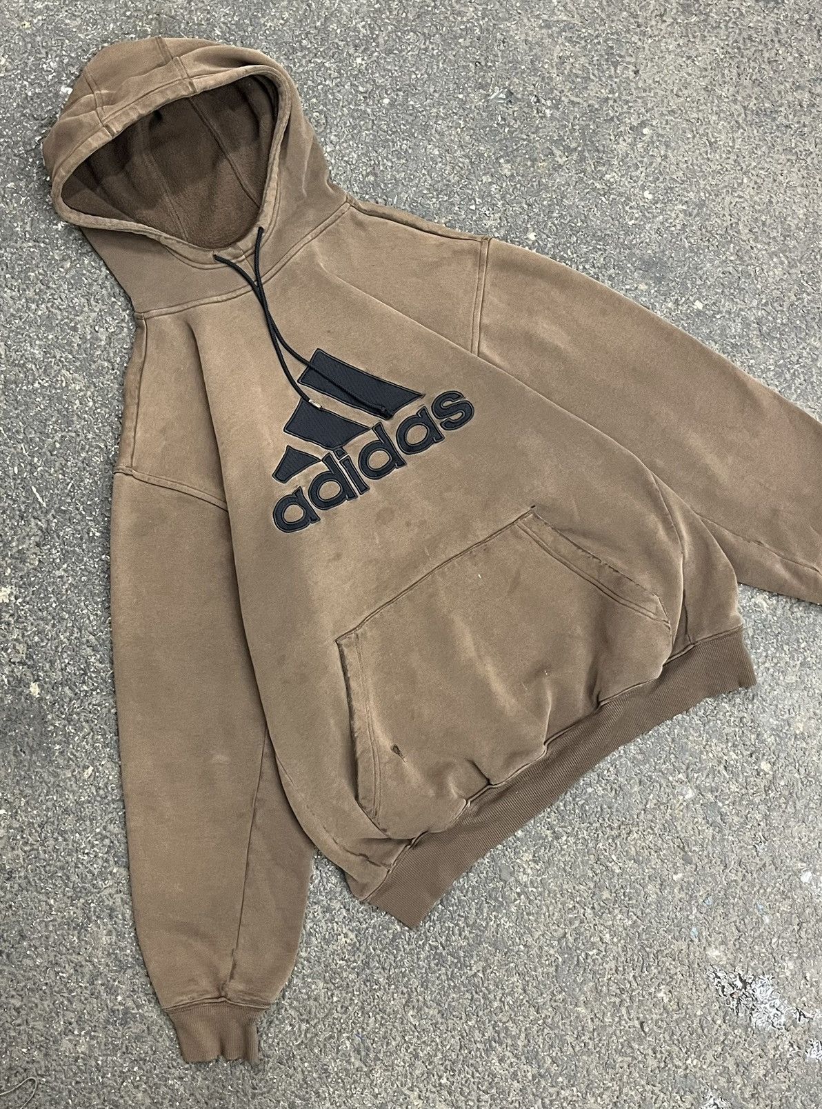 Adidas × Vintage Adidas mocha brown earth tone body fit hoodie streetwear Size US L / EU 52-54 / 3 - 1 Thumbnail
