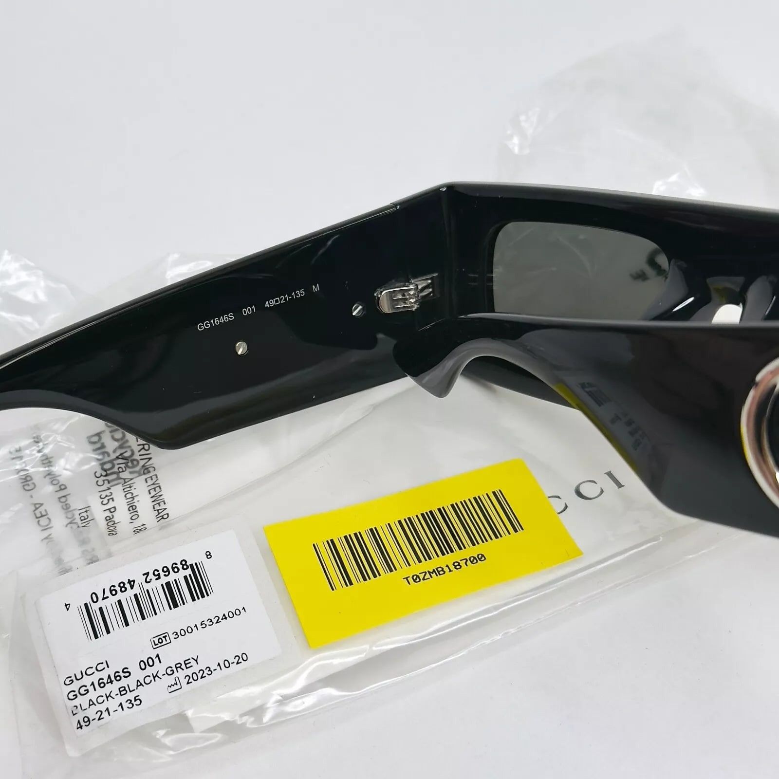 Gucci GUCCI 1646 Black Narrow Rectangular Gg 1646 S Sunglasses 001 Size ONE SIZE - 8 Thumbnail