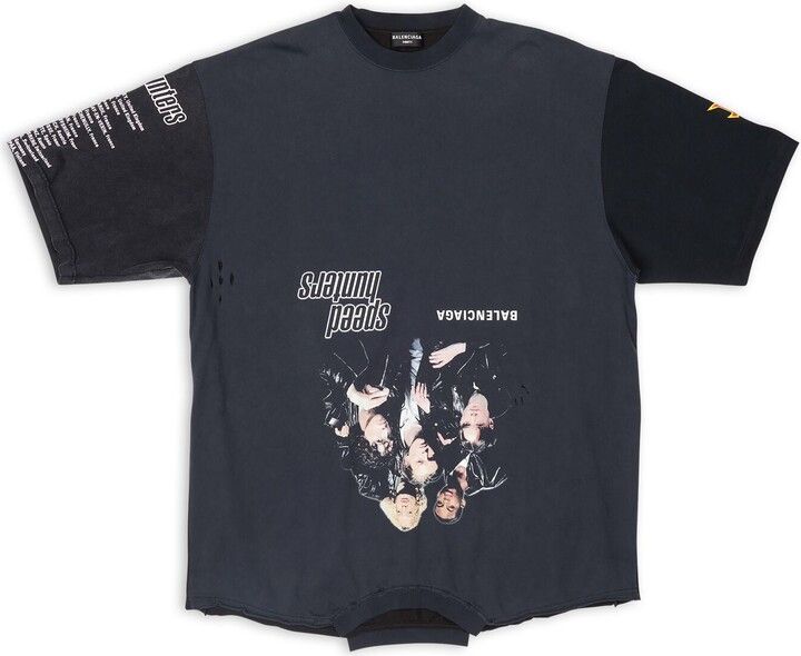 【BALENCIAGA】UPSIDE DOWN Tシャツ OVERSIZED ダメージ加工 BALENCIAGA】UPSIDE DOWN Tシャツ OVERSIZED ダメージ加工