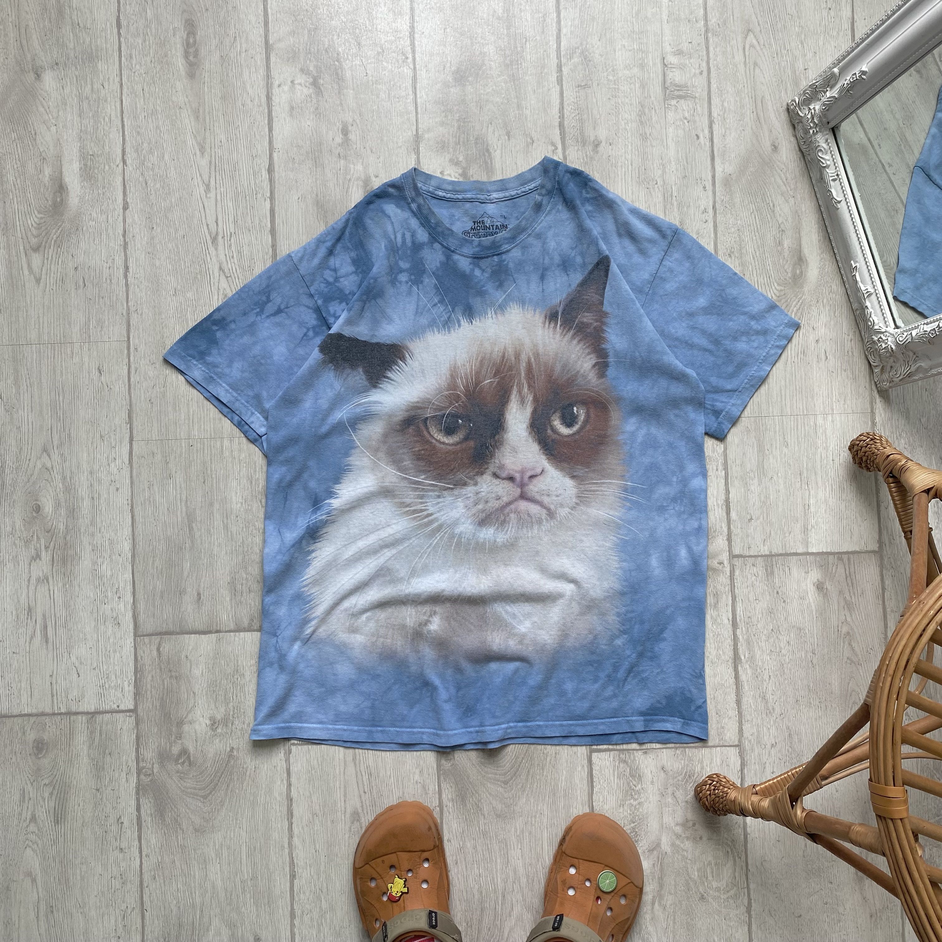 Vintage 🐈‍⬛Vintage 90s Animal Cat Overprint Tee Tie dye Mountain Size US L / EU 52-54 / 3 - 1 Thumbnail