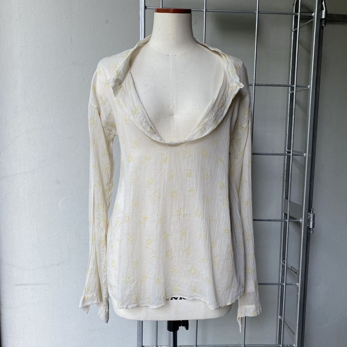 Marni M A R N I Light Yellow Flower Print Blouse Size M / US 6-8 / IT 42-44 - 13 Thumbnail
