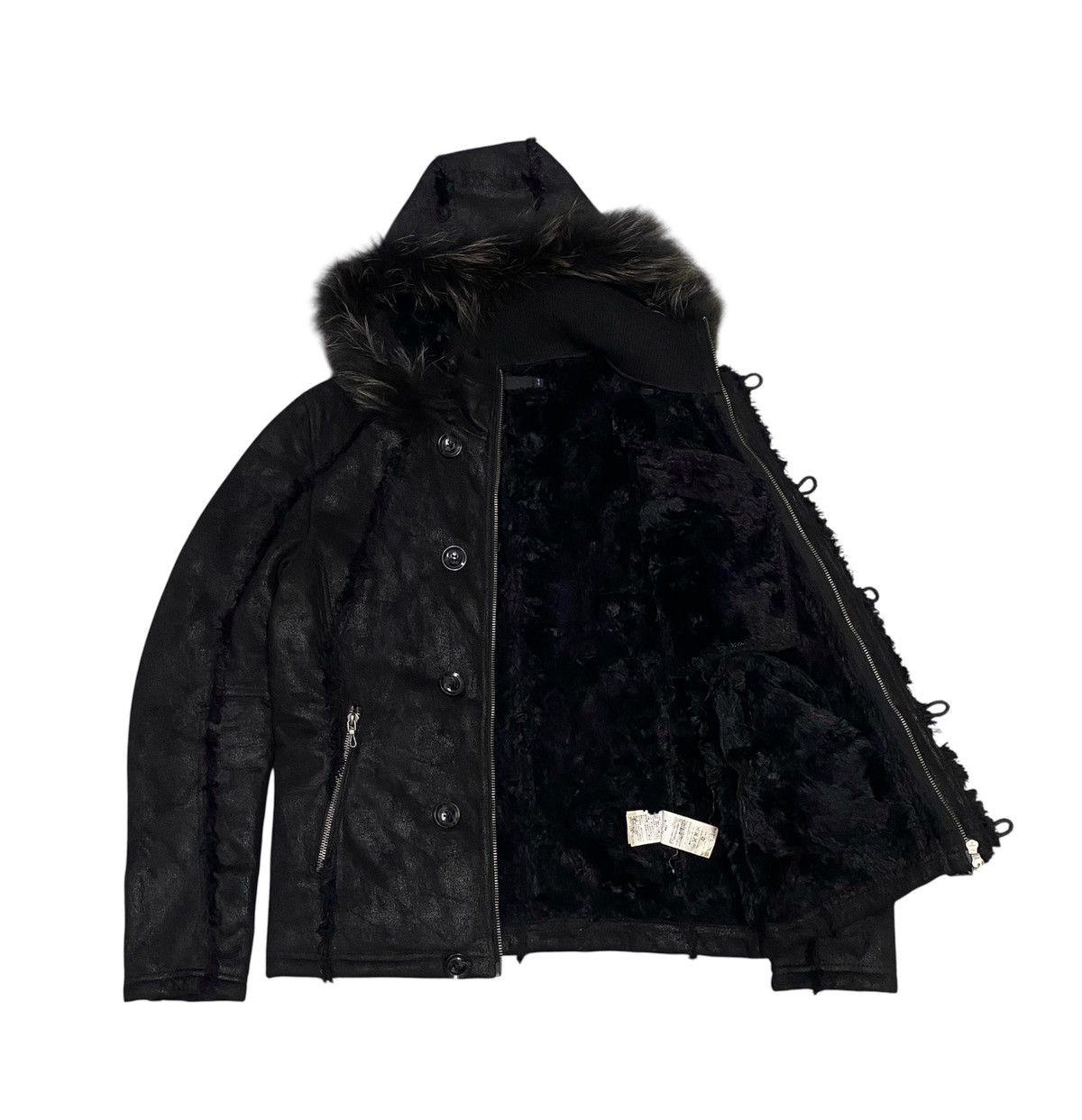 GOSTAR DE FUGA Fuga Waxed Faux Fur Suede Cotton Hoodie Jacket Size M / US 6-8 / IT 42-44 - 4 Thumbnail
