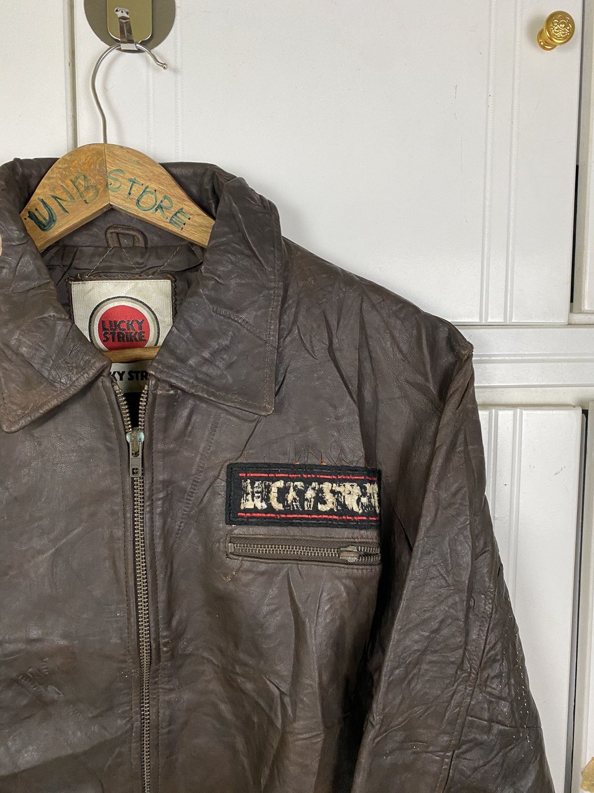 Genuine Leather × Vintage Vintage Leather Lucky Strike Jacket Size US XL / EU 56 / 4 - 3 Thumbnail