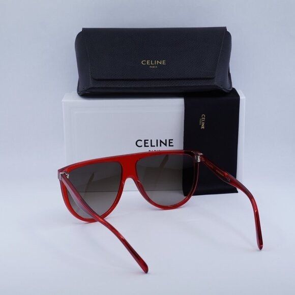 Celine New Celine CL40006I 66K Sunglasses - Red Frame, Grey Lenses Size ONE SIZE - 10 Thumbnail