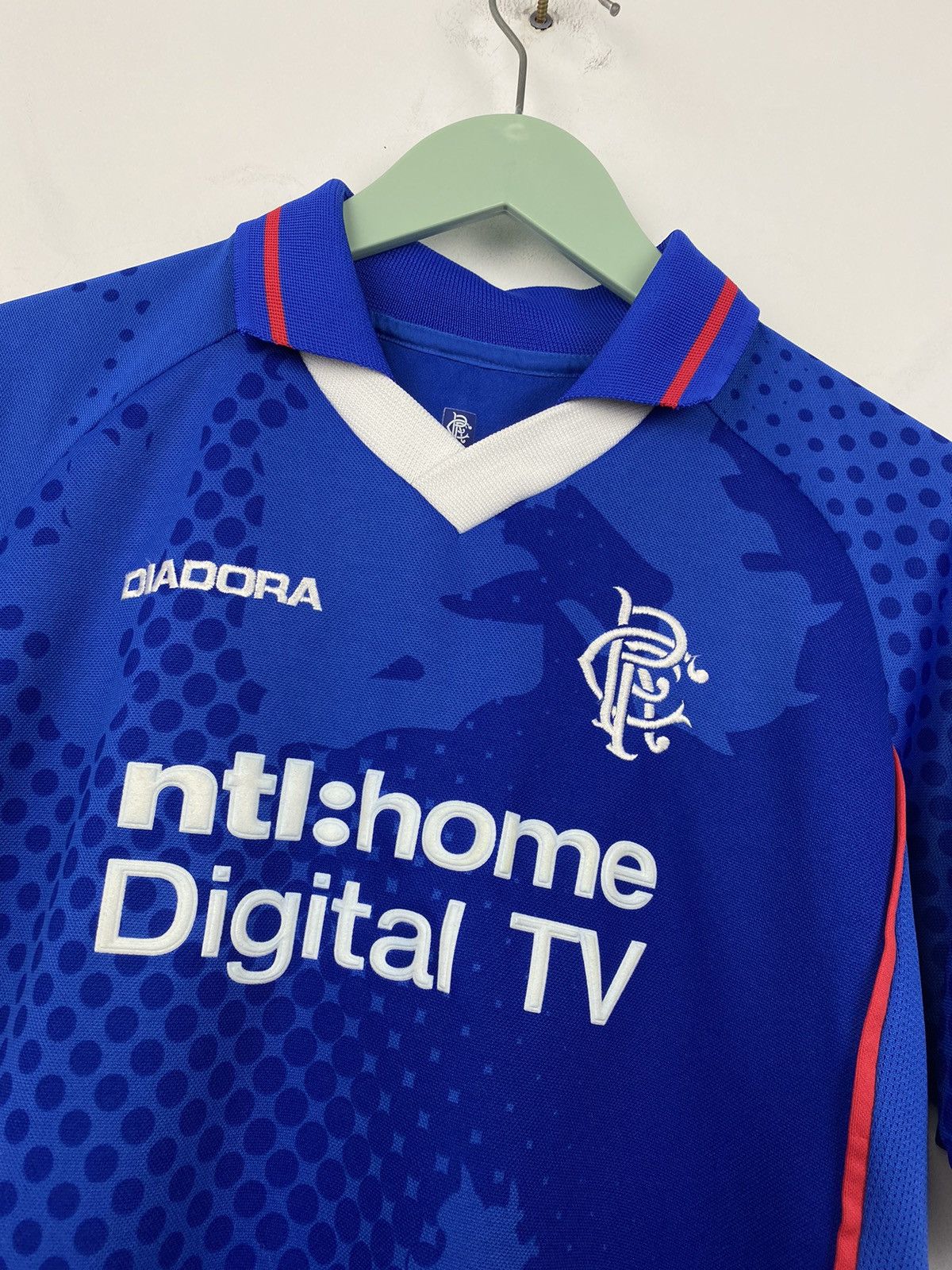 Diadora Glasgow Rangers 2002 2002 Football Jersey PSG Chelsea Milan Size US S / EU 44-46 / 1 - 2 Thumbnail