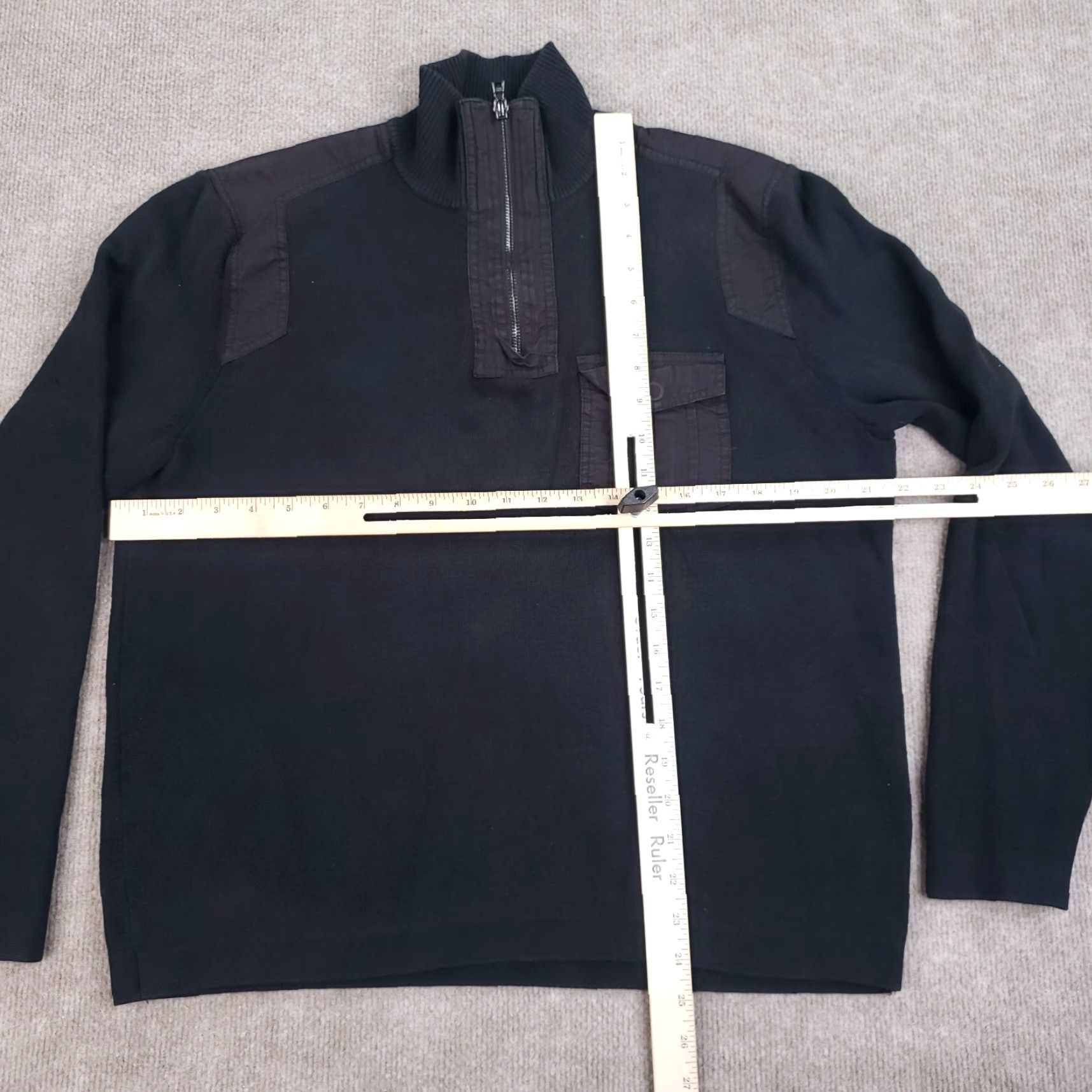 Calvin Klein Calvin Klein Mens Sweater Black 1/4 Zip Pullover Mock Neck Knit Medium Size US M / EU 48-50 / 2 - 2 Thumbnail