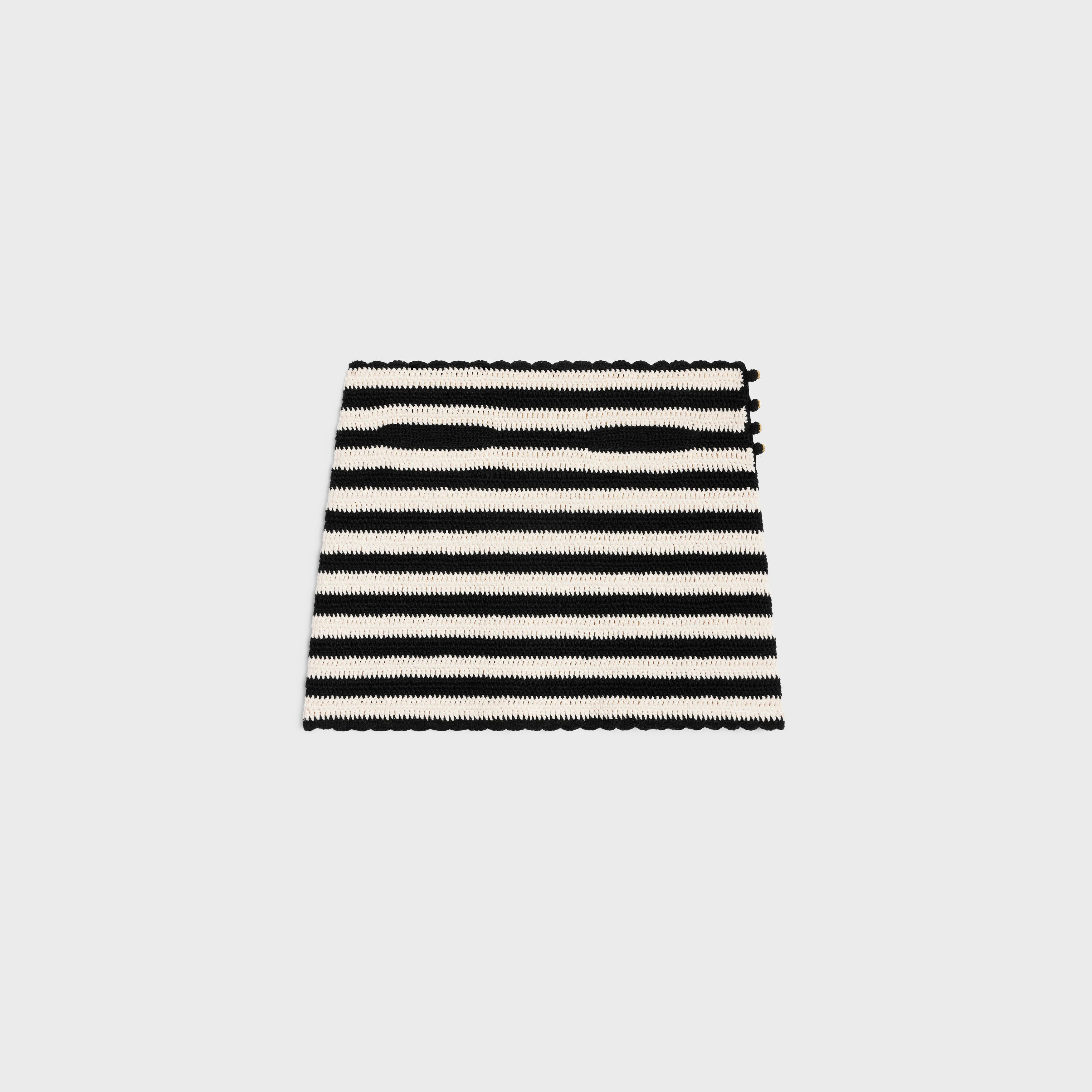 Celine o1w1db10925 2AE0S720X Striped Mini Skirt in Black/White Size 24" / US 00 / IT 34 - 1 Thumbnail