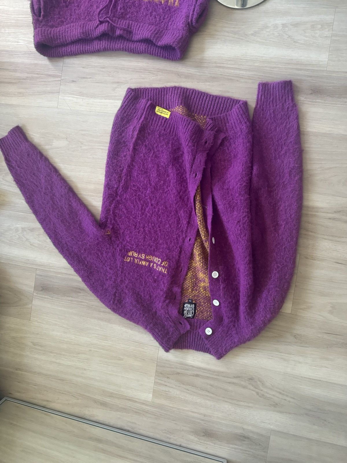 Awful Lot of Cough Syrup Awful lot of cough syrup Mohair Cardigan Size US XXL / EU 58 / 5 - 1 Thumbnail