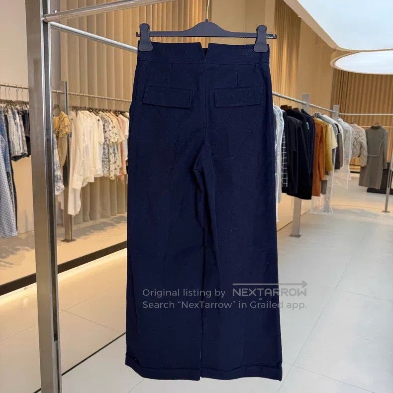 Hermes Hermes Dark Blue Cotton Tweed Suit Pants Size 42" / US 20 - 2 Thumbnail