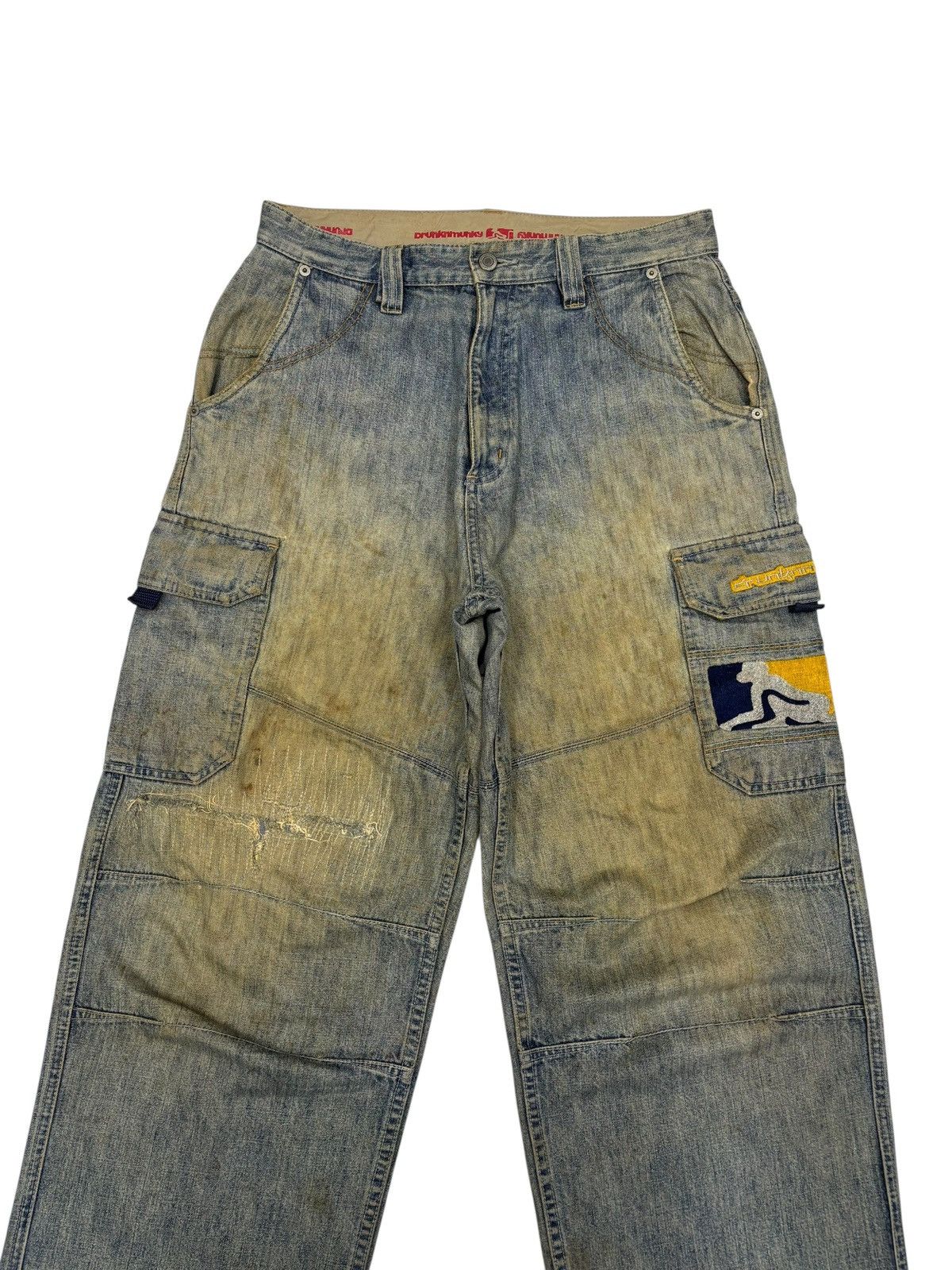JNCO 🔥JNCO Rusty Style DrunknMunky Baggy Skater Cargo Jeans Size US 32 / EU 48 - 5 Thumbnail