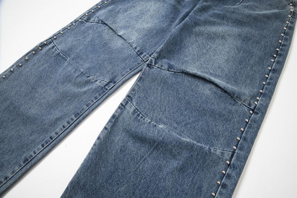 Japanese Brand × Jean American style distressed loose beaded washed jeans Size US 32 / EU 48 - 6 Thumbnail