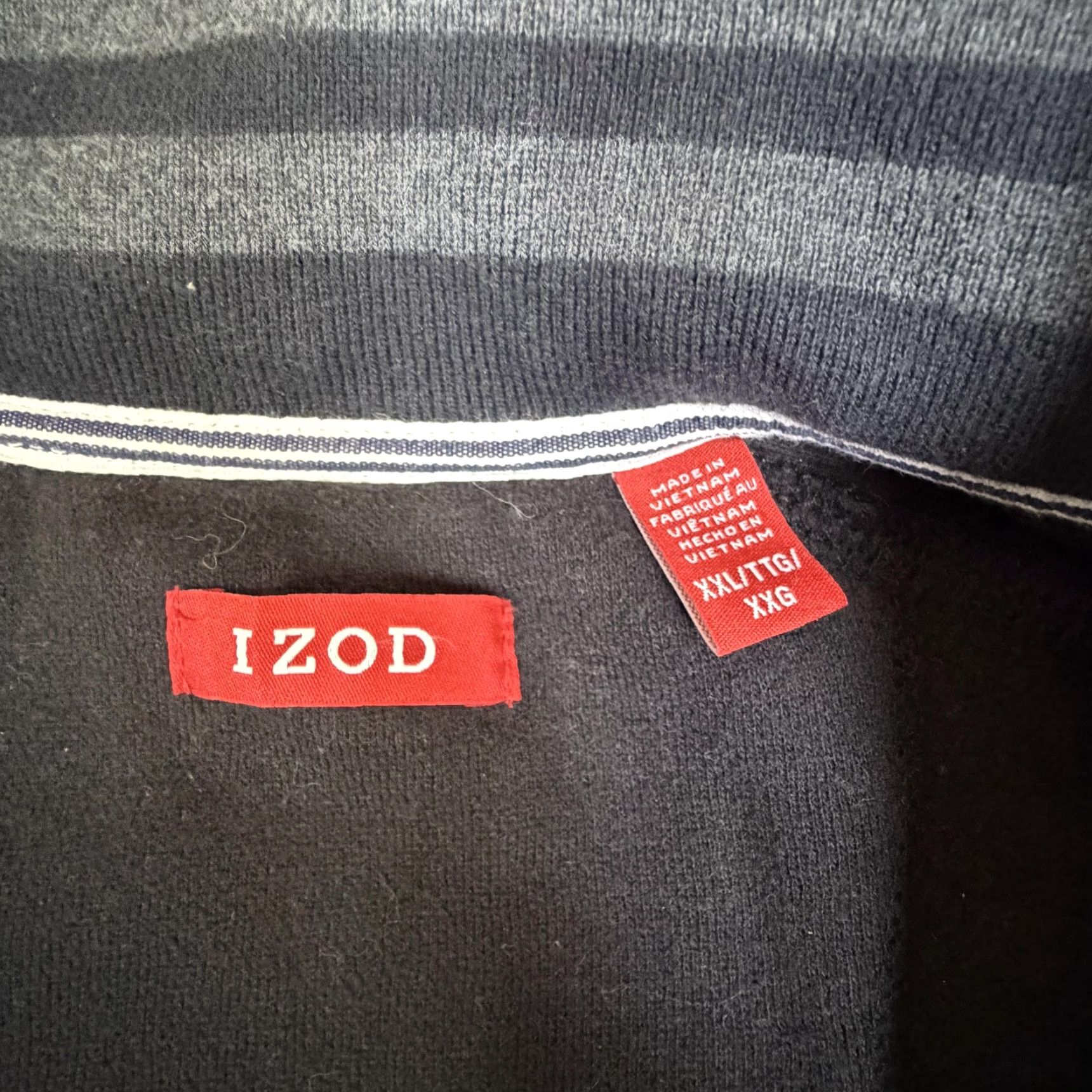 Izod IZOD Sweatshirt Mens 2XLT Black 1/4 Zip Heavyweight Fleece Cotton Pullover Size US XXL / EU 58 / 5 - 3 Thumbnail