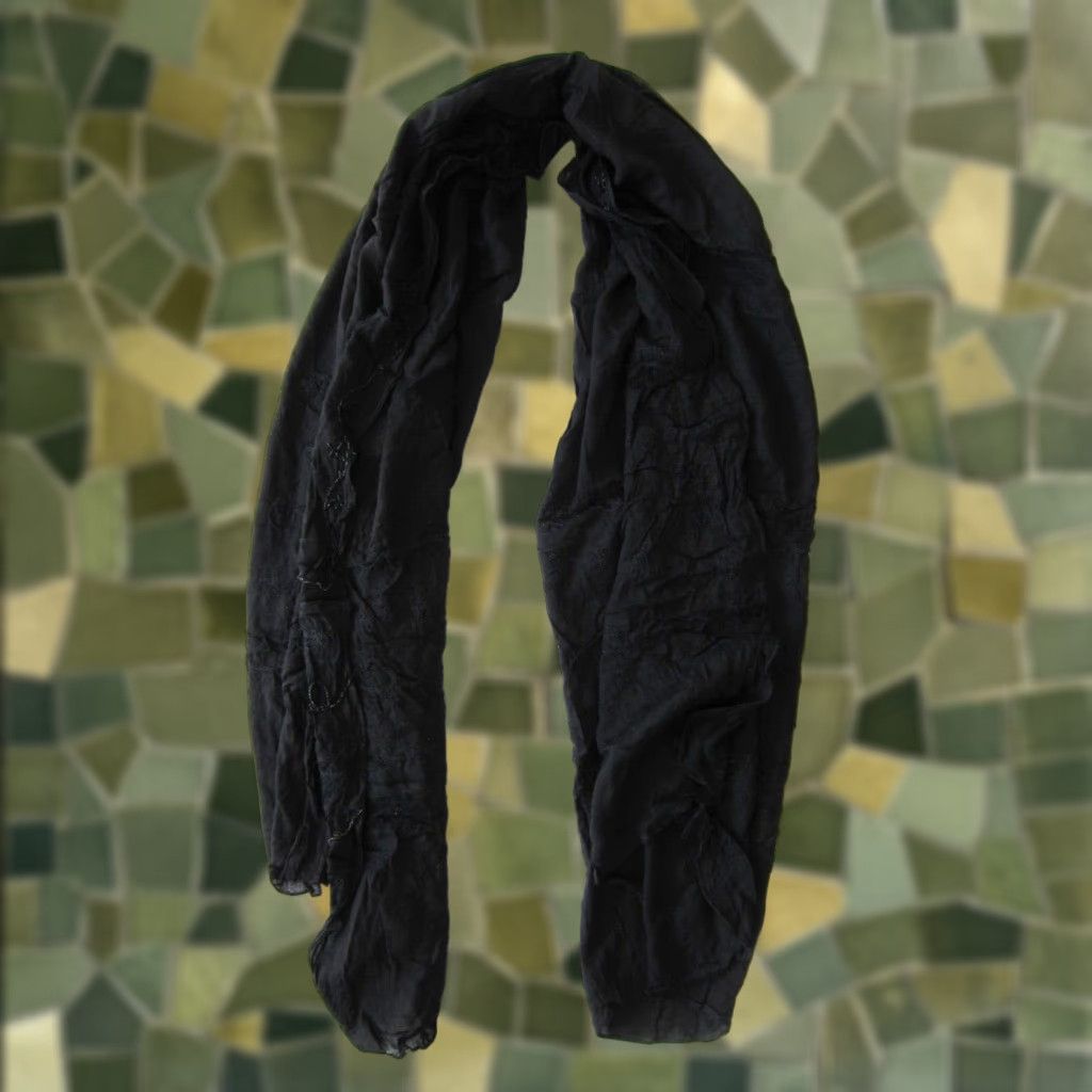 Vintage Cool Change Scarf Women Shawl Black Beaded Rectangle 100% Rayon One Size Size ONE SIZE - 1 Thumbnail