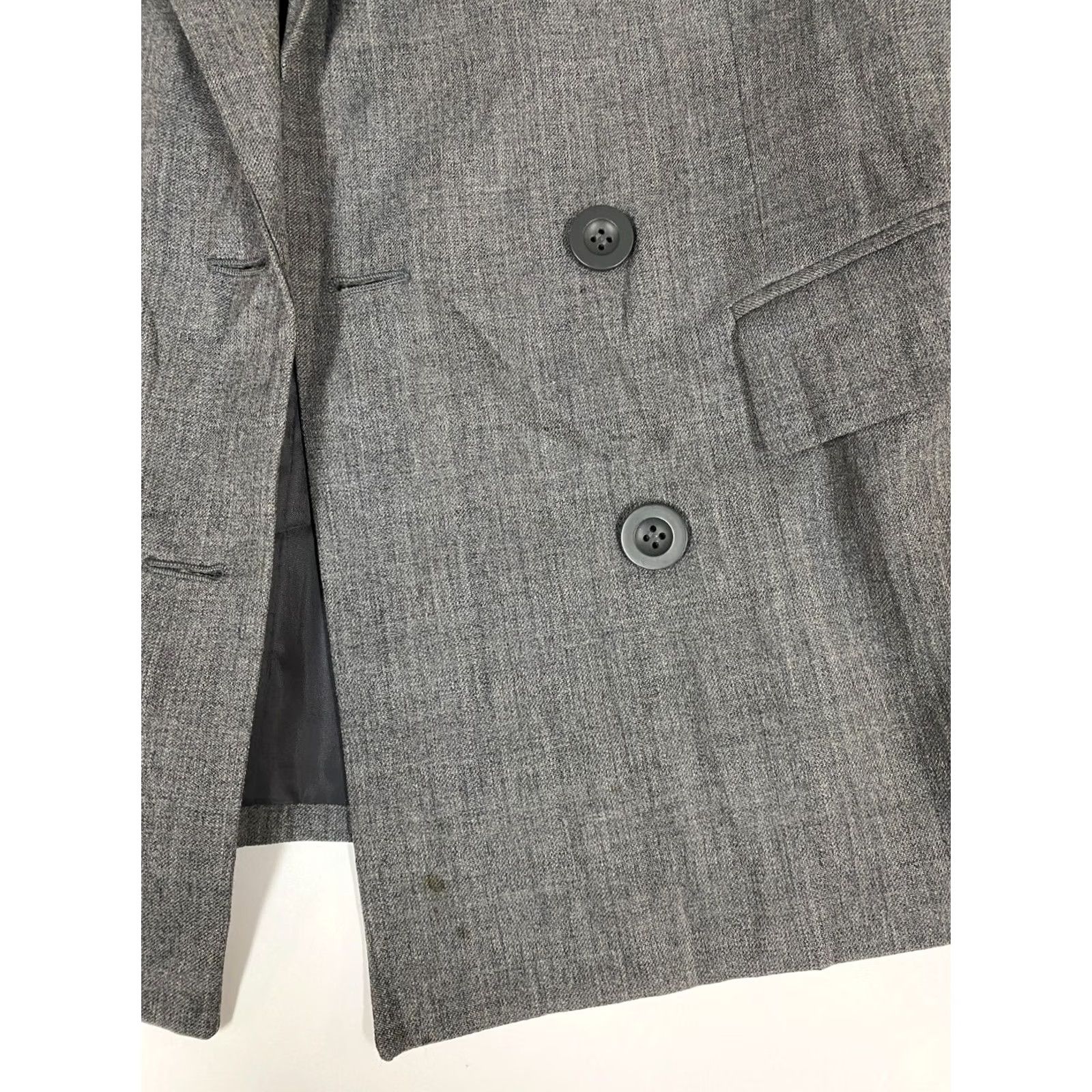 Vintage J.G. Hook Blazer Womens 8 Gray Wool Single-Breasted Notch Lapel Lined Check Modern Winter Size M / US 6-8 / IT 42-44 - 4 Thumbnail