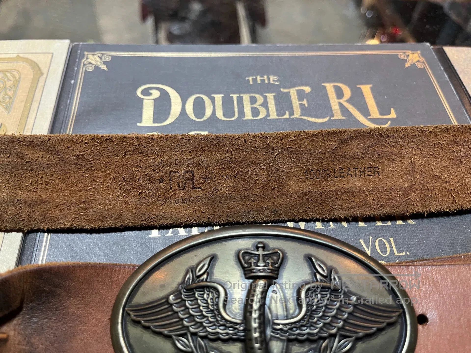 RRL Ralph Lauren rrl leather woven buckle belt. Size ONE SIZE - 2 Thumbnail