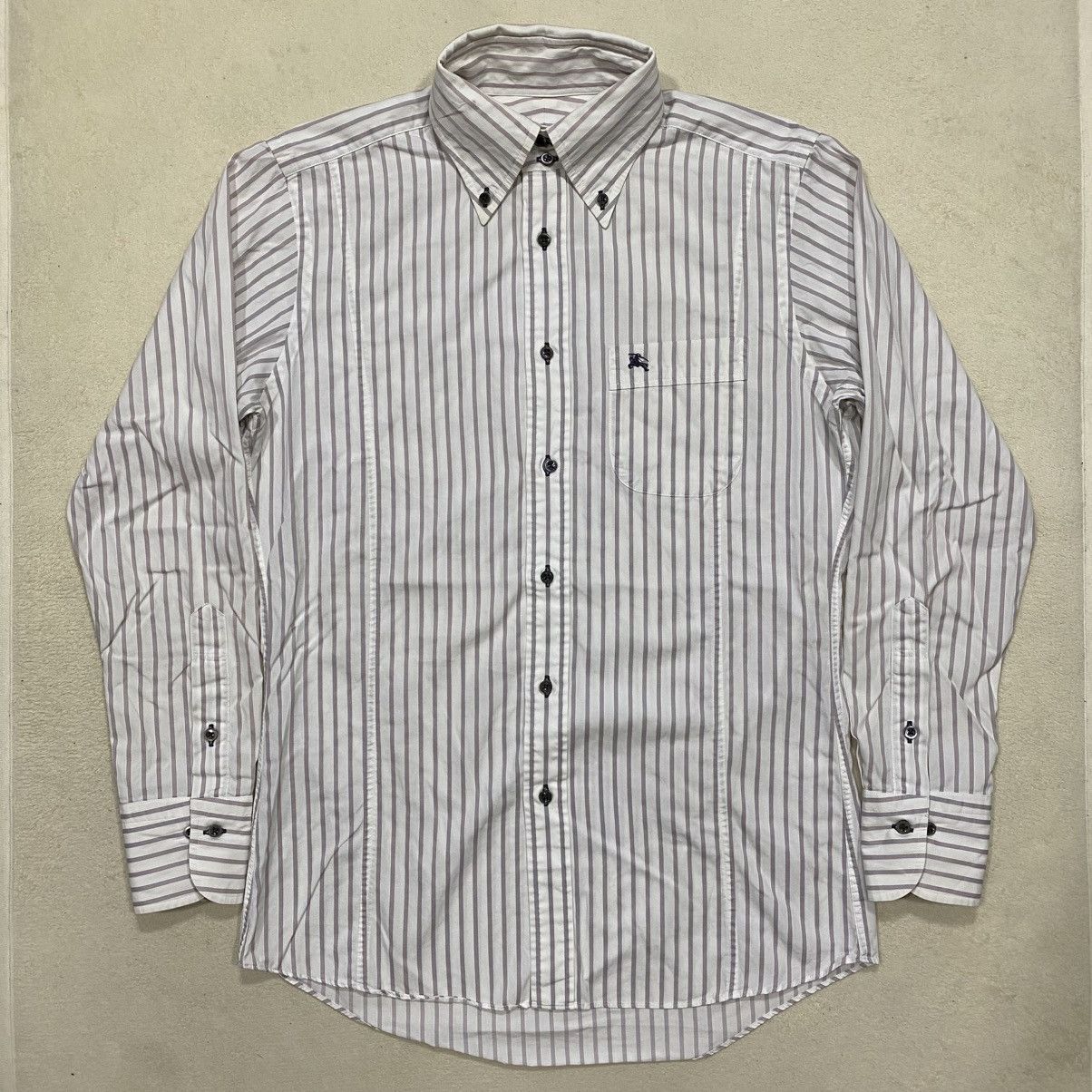 Burberry × Designer BURBERRY Black Label Vertical Striped Long Sleeve Shirt Size US M / EU 48-50 / 2 - 1 Thumbnail