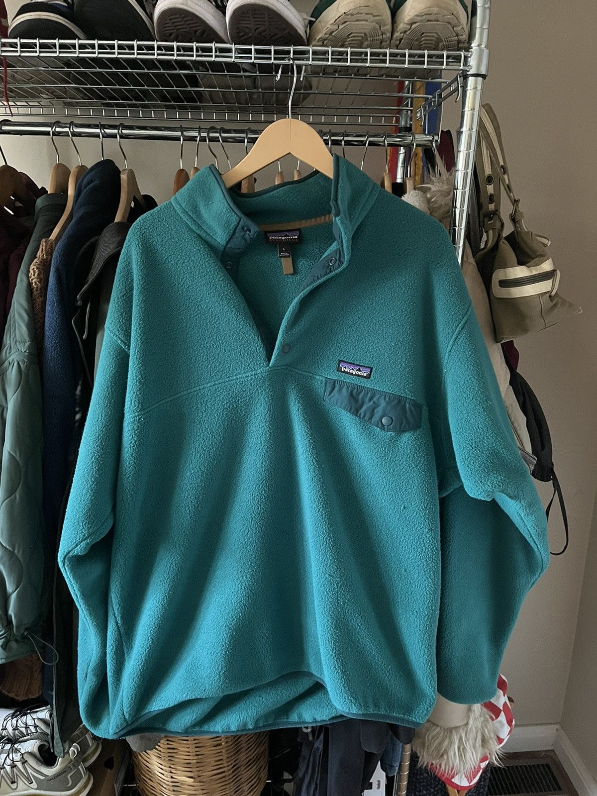 image of Patagonia Fleece in Turquoise, Men's (Size Large)