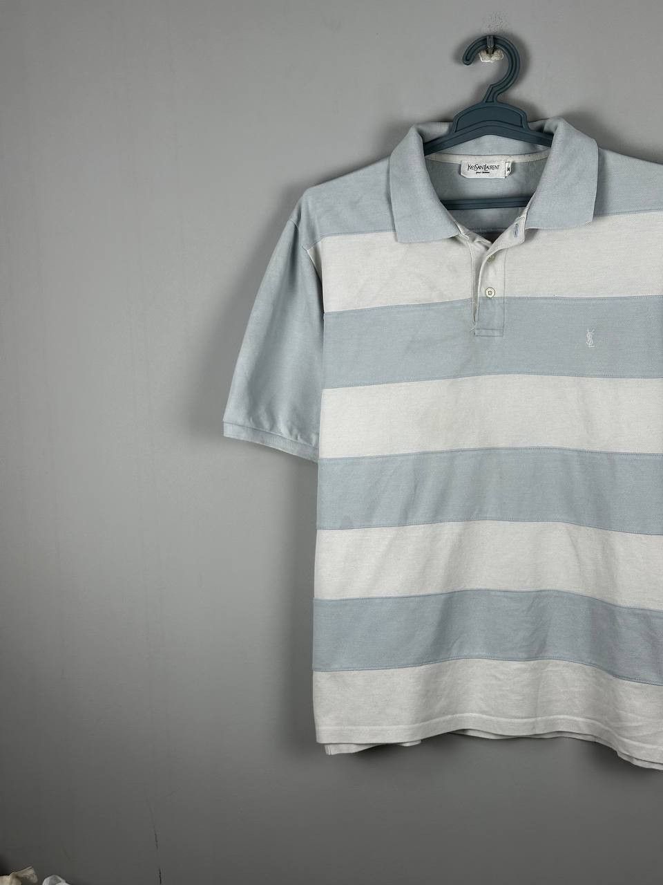 Yves Saint Laurent Vintage Yves Saint Laurent YSL Polo Blue White Mini Logo Size US XL / EU 56 / 4 - 2 Thumbnail