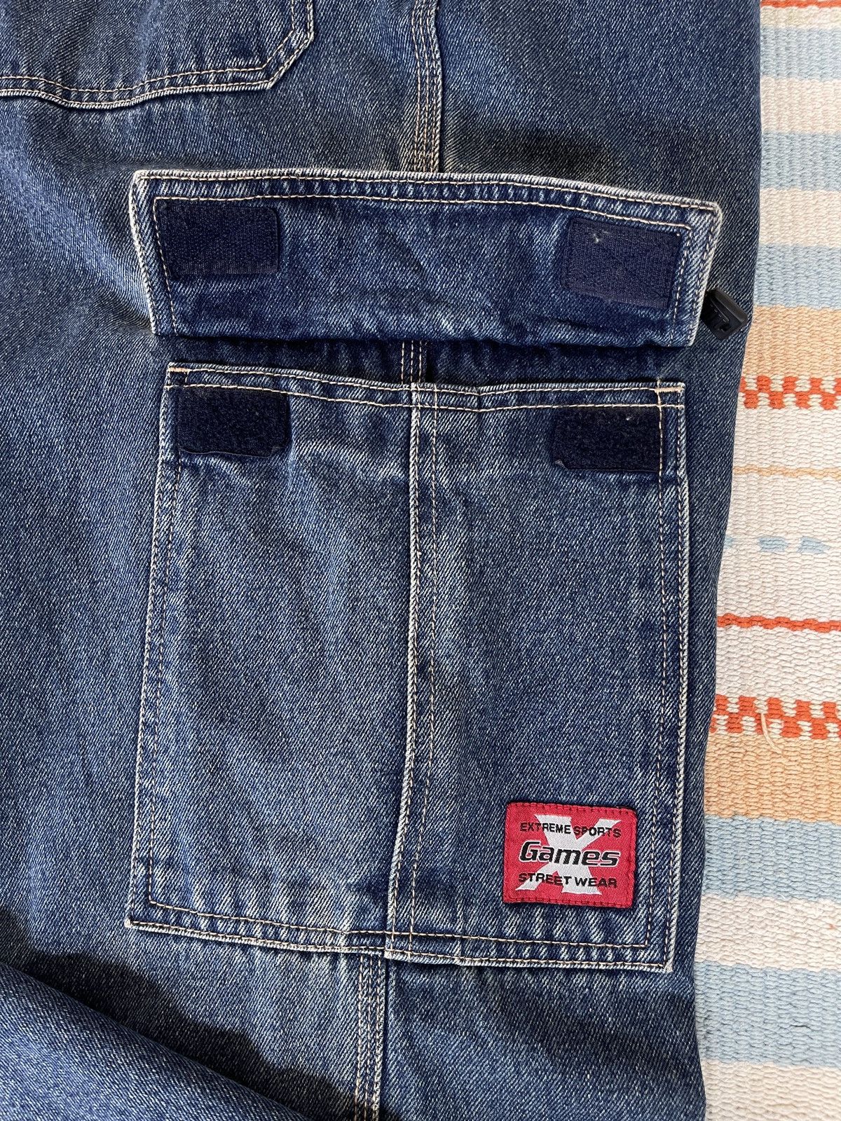 JNCO RARE‼️Vintage’90s🔥X Games🔥Baggy Cargo Jeans Size US 35 - 6 Thumbnail