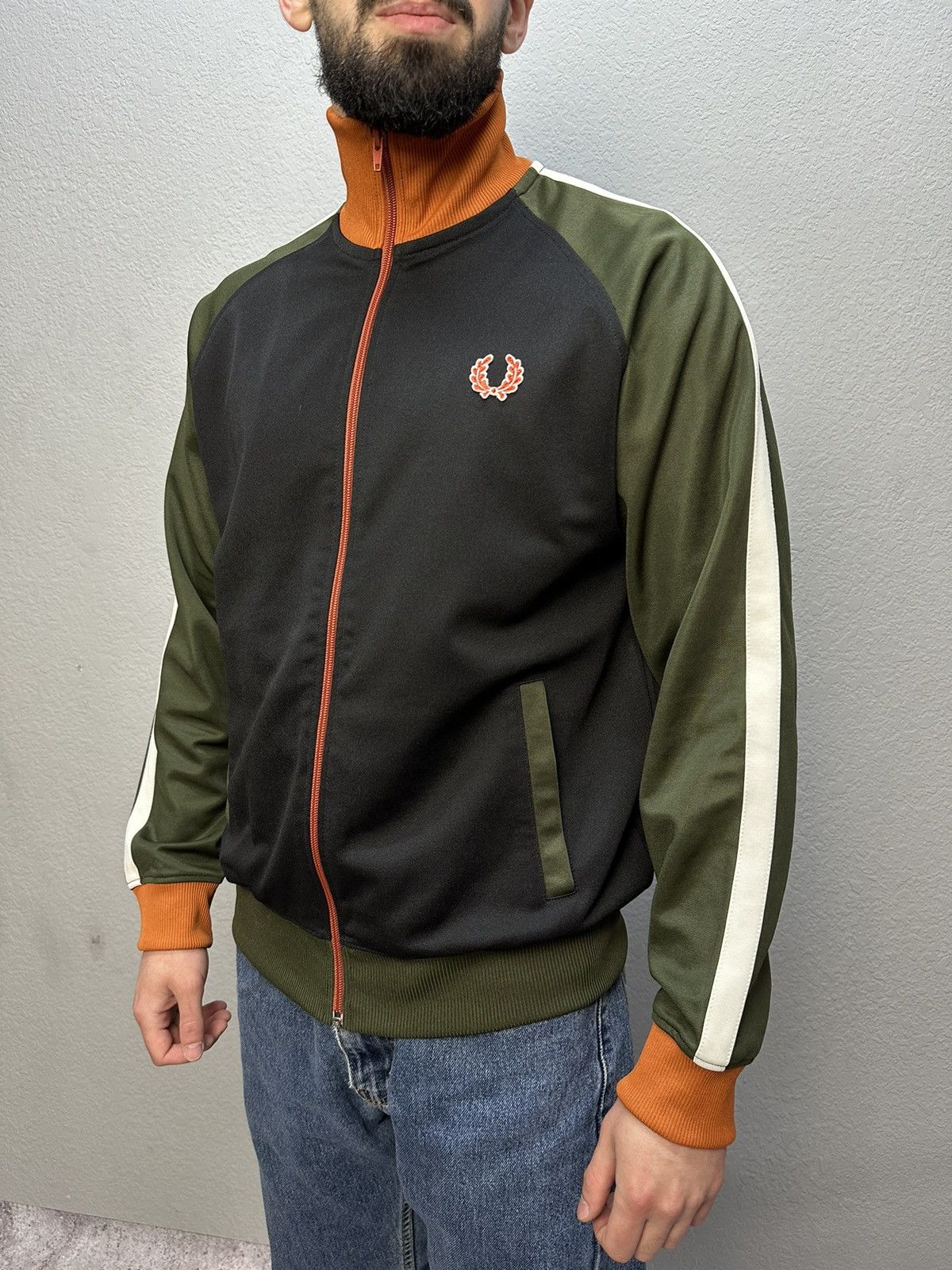 Vintage Fred Perry Track Jacket Full Zip Y2K Blokecore