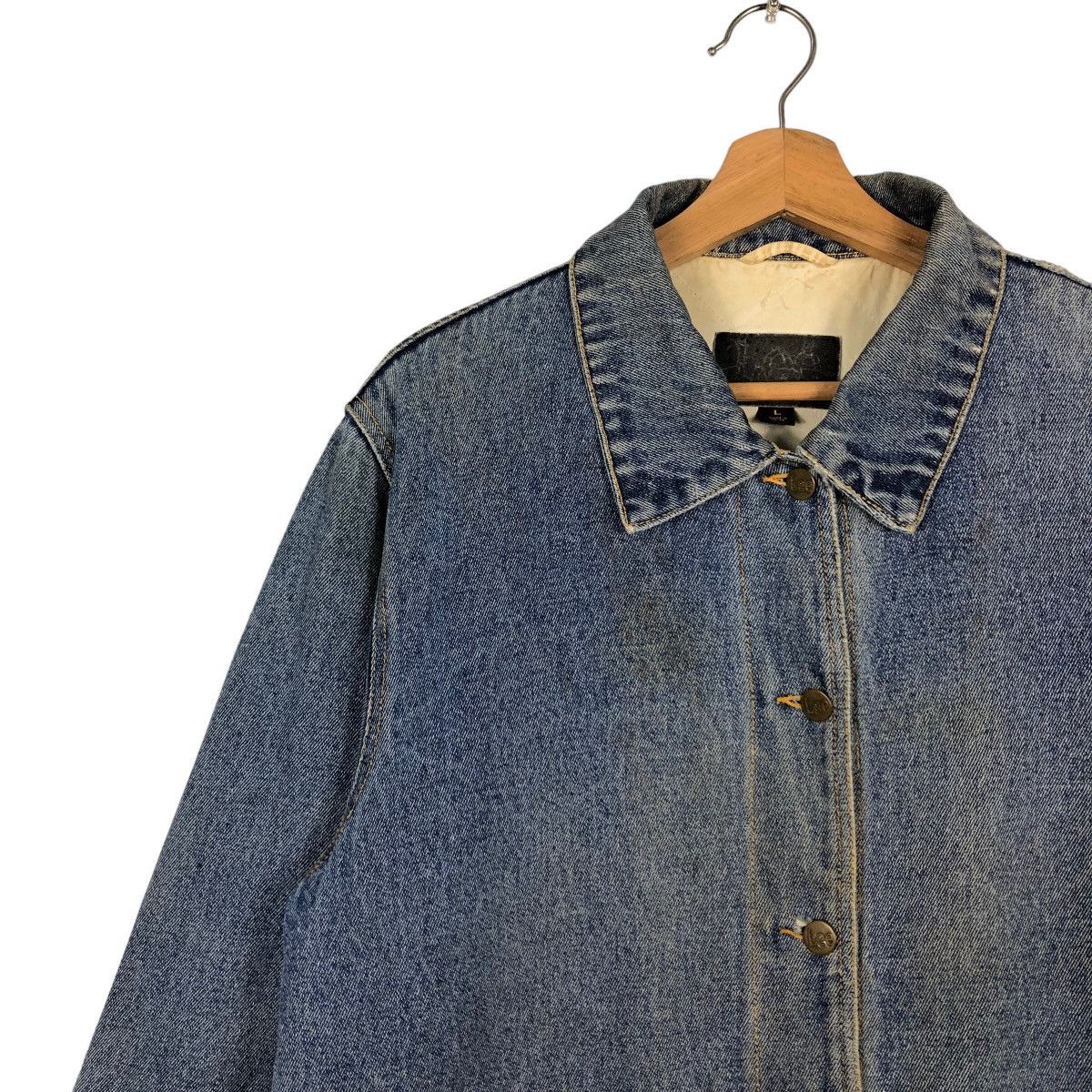 Japanese Brand 🔥90’s Biker Denim Jacket Chore Work Issey Miyake Design Size US L / EU 52-54 / 3 - 6 Thumbnail