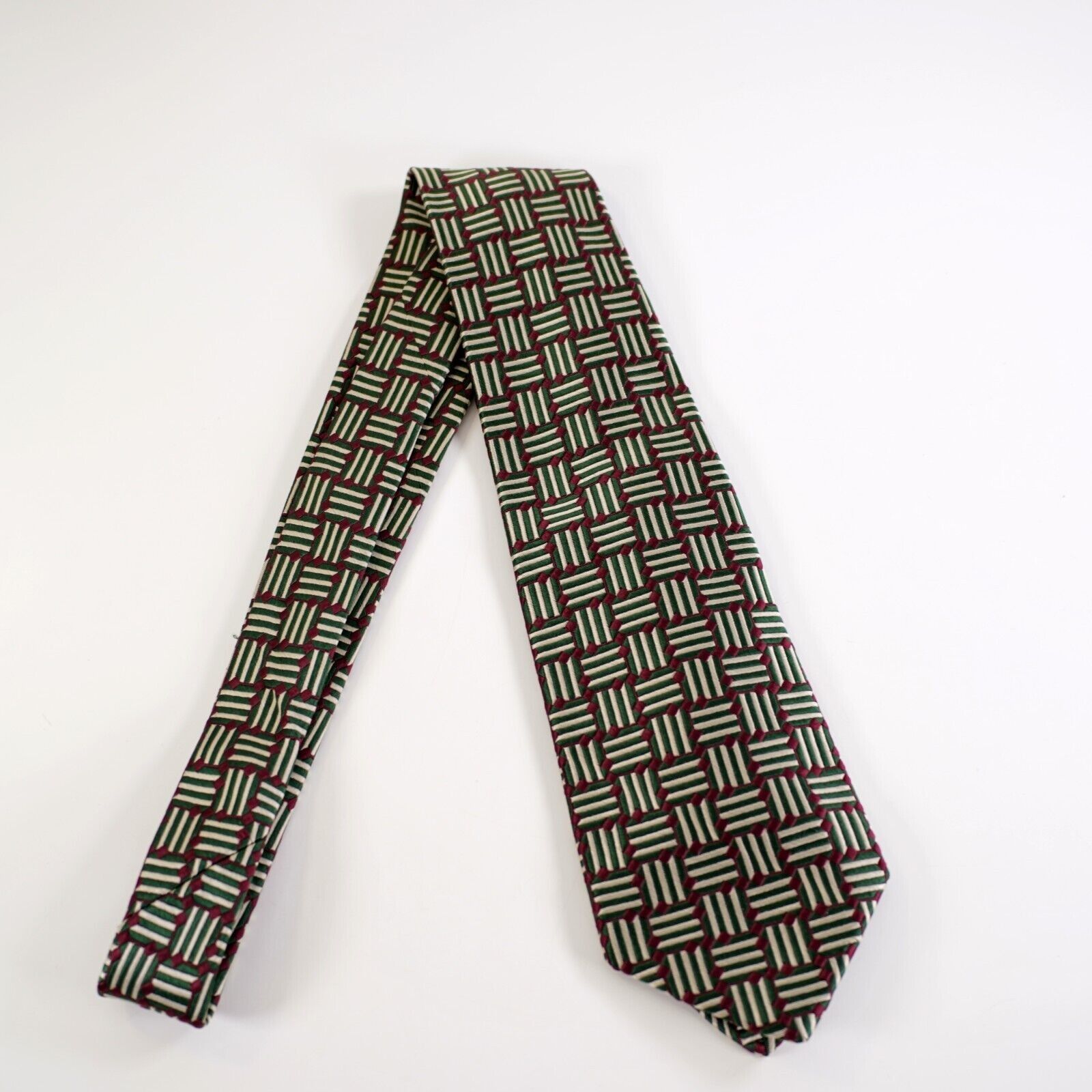 Robert Talbott Robert Talbott Best Of Class Green Red Woven Geometric Wide Size ONE SIZE - 6 Thumbnail
