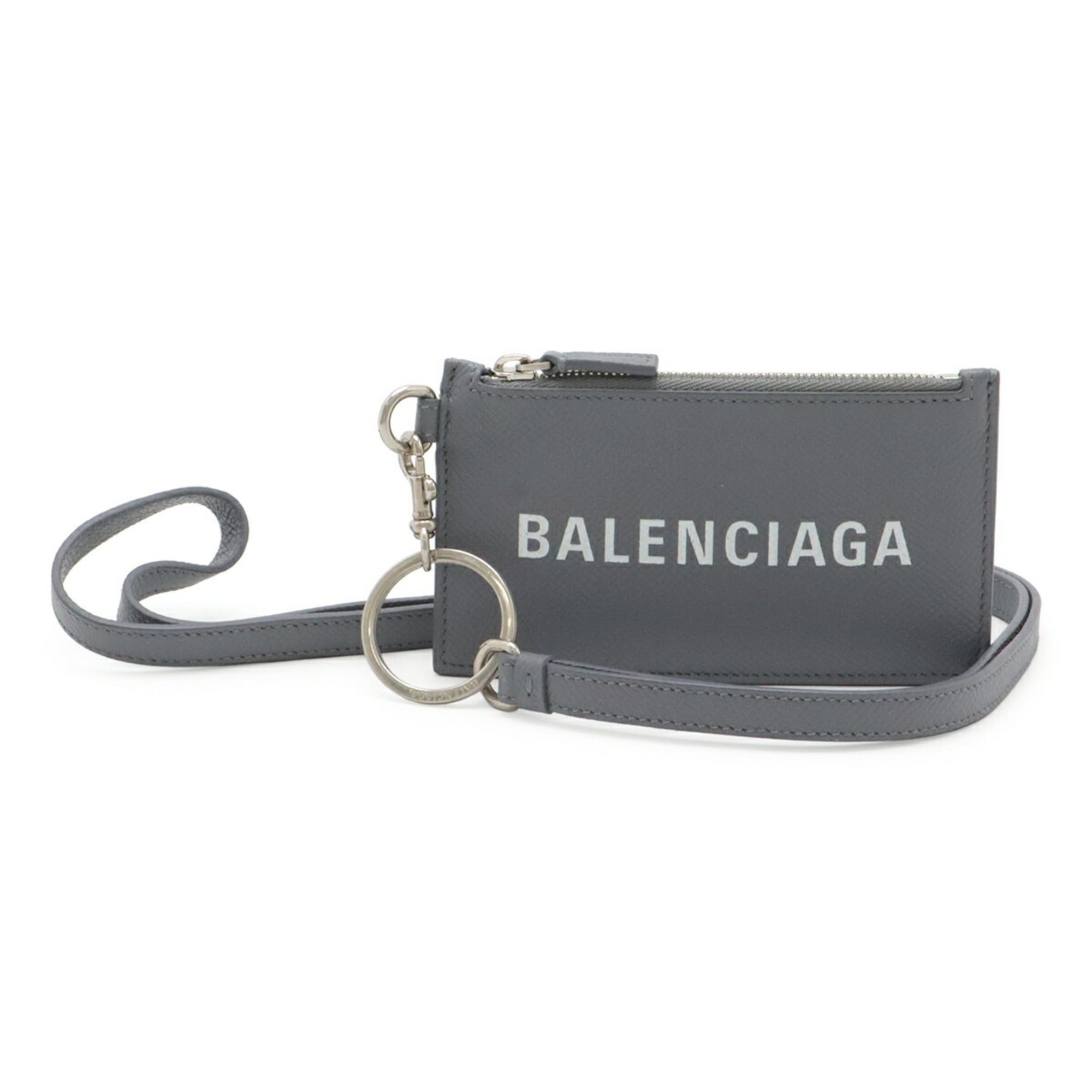 Balenciaga BALENCIAGA Cash Wallet/Coin Purse, Leather, Gray, with Neck Strap, 594548 Size ONE SIZE - 1 Thumbnail