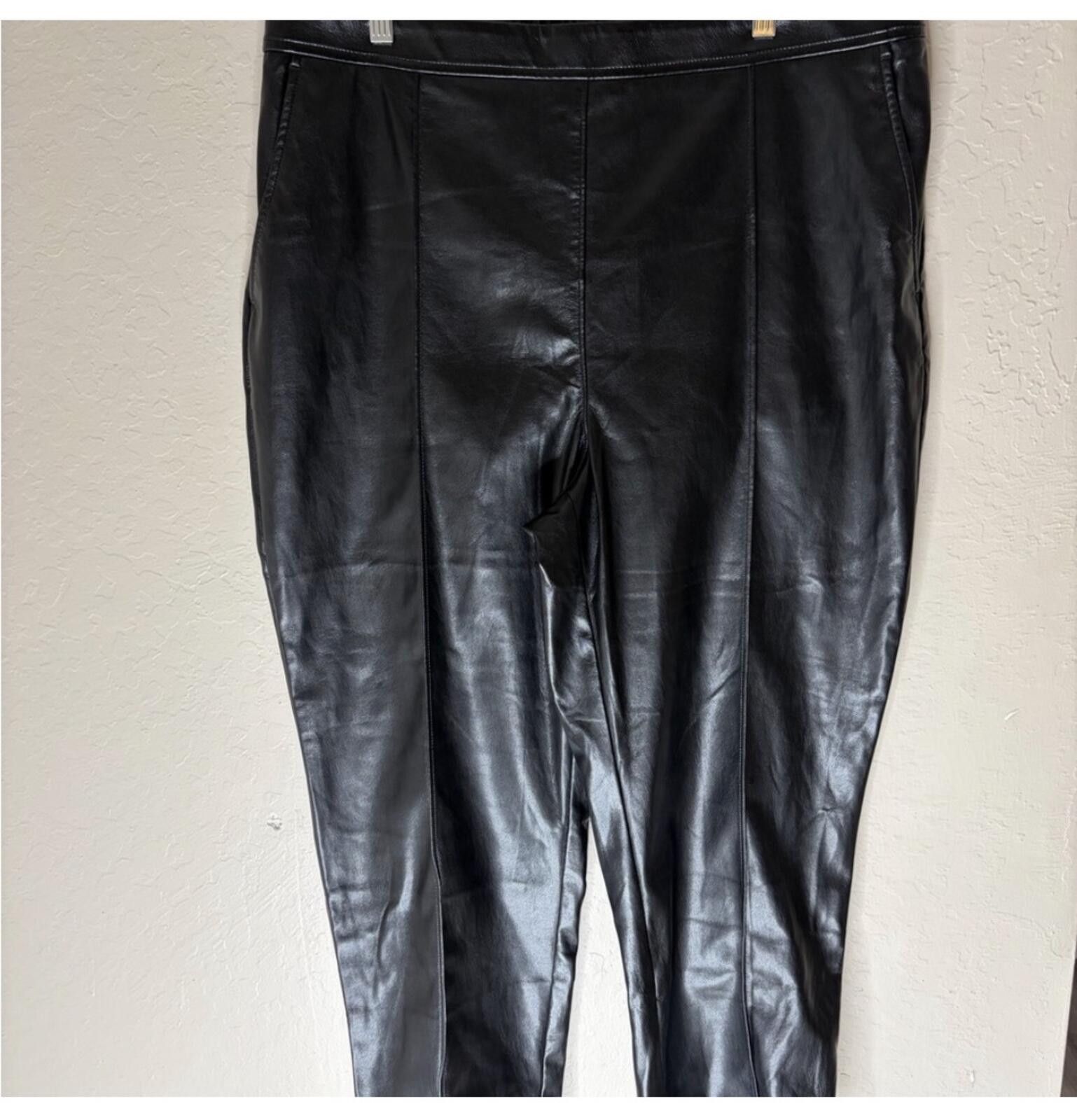 Banana Republic Banana Republic Black Leather Pants Size 40" / US 18 - 1 Thumbnail