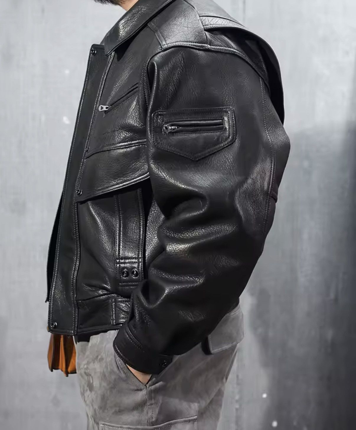 Leather Streetwear PU Leather Zipper Motorcycle Jacket Size US L / EU 52-54 / 3 - 5 Thumbnail
