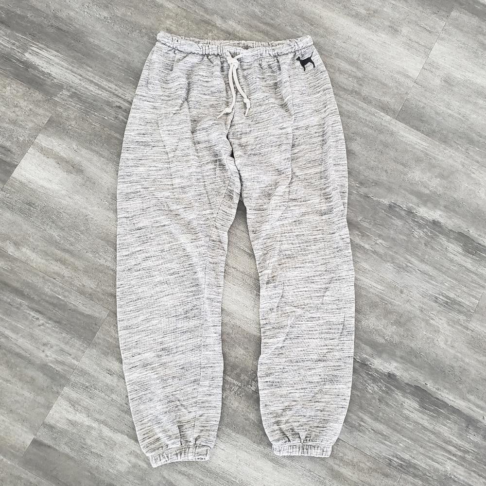 Designer Grey Black Heathered VS Banded Sweats Size 26" / US 2 / IT 38 - 1 Thumbnail