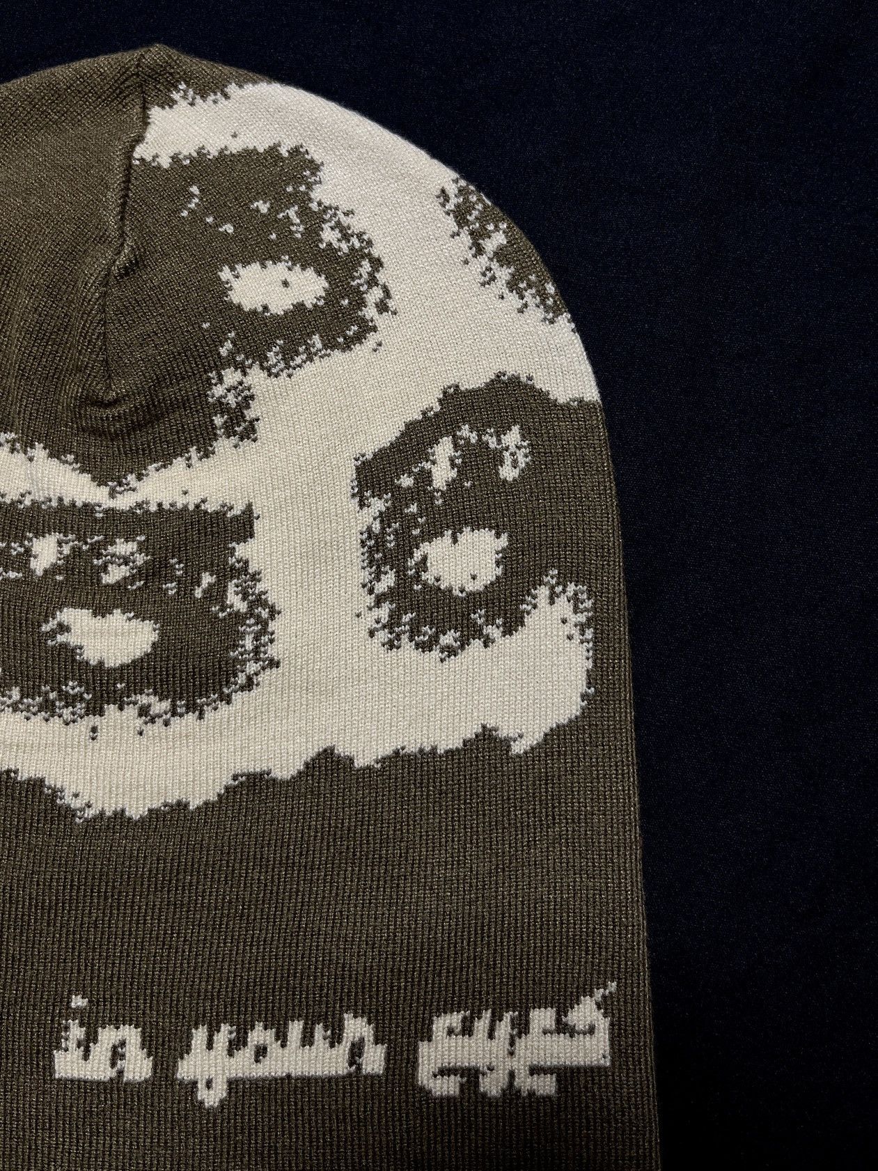 Japanese Brand In Your Eyes Reversible Olive No Cuff Knit Beanie OS Size ONE SIZE - 4 Thumbnail