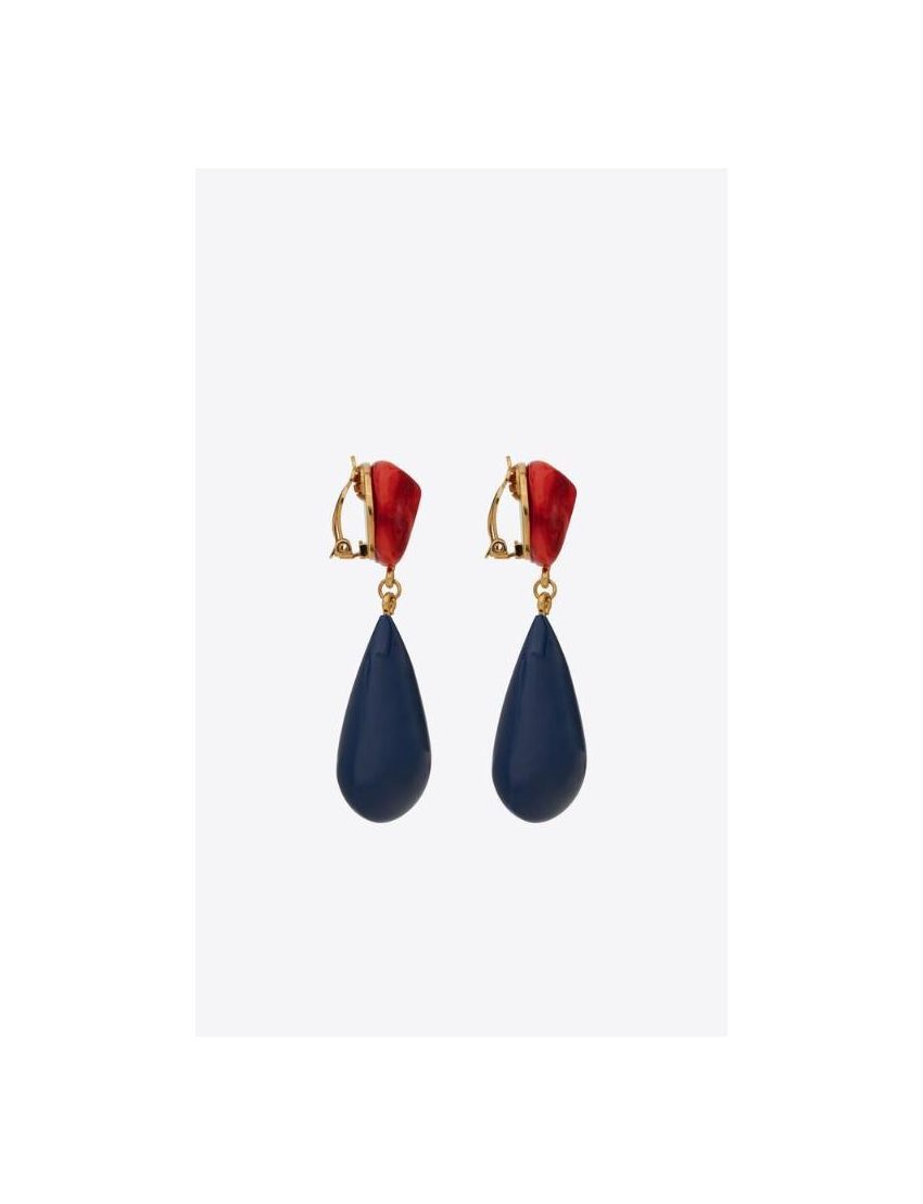 Saint Laurent Paris o1smrcs1224 Size: OS / Eighties Drop Earrings Metal Resin Size ONE SIZE - 4 Thumbnail